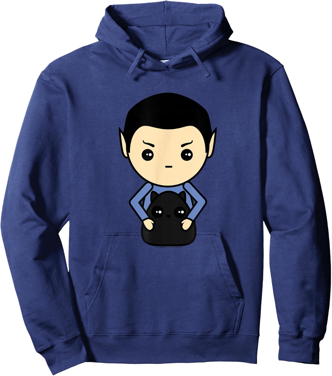 Star Trek: The Original Series Spock With Cat Kawaii Hoodie - Hoodie | Navy