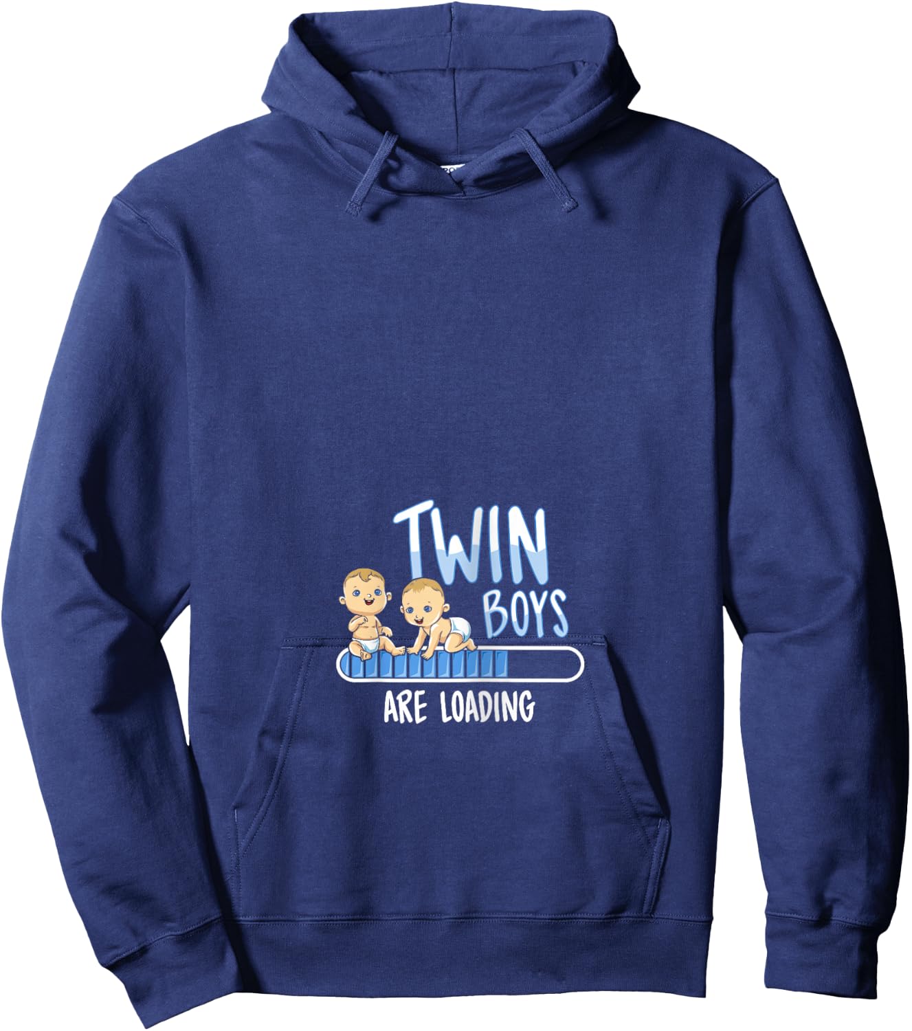 Twin Boys Loading Pregnancy Announcement Shirt Gift Hoodie - Hoodie | Navy