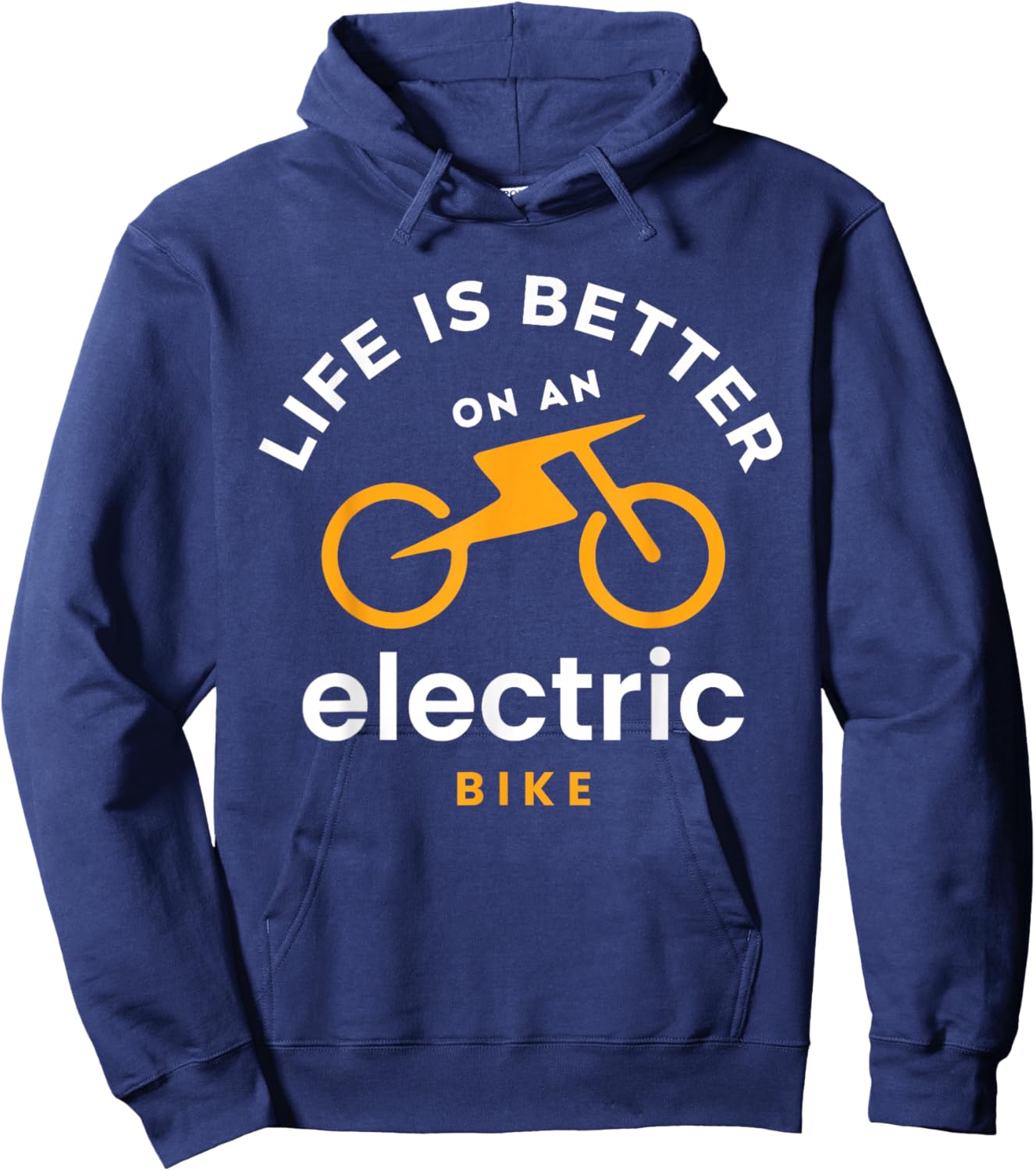 Funny Life is Better with an e-Bike Electric Bike Battery Hoodie - Hoodie | Navy