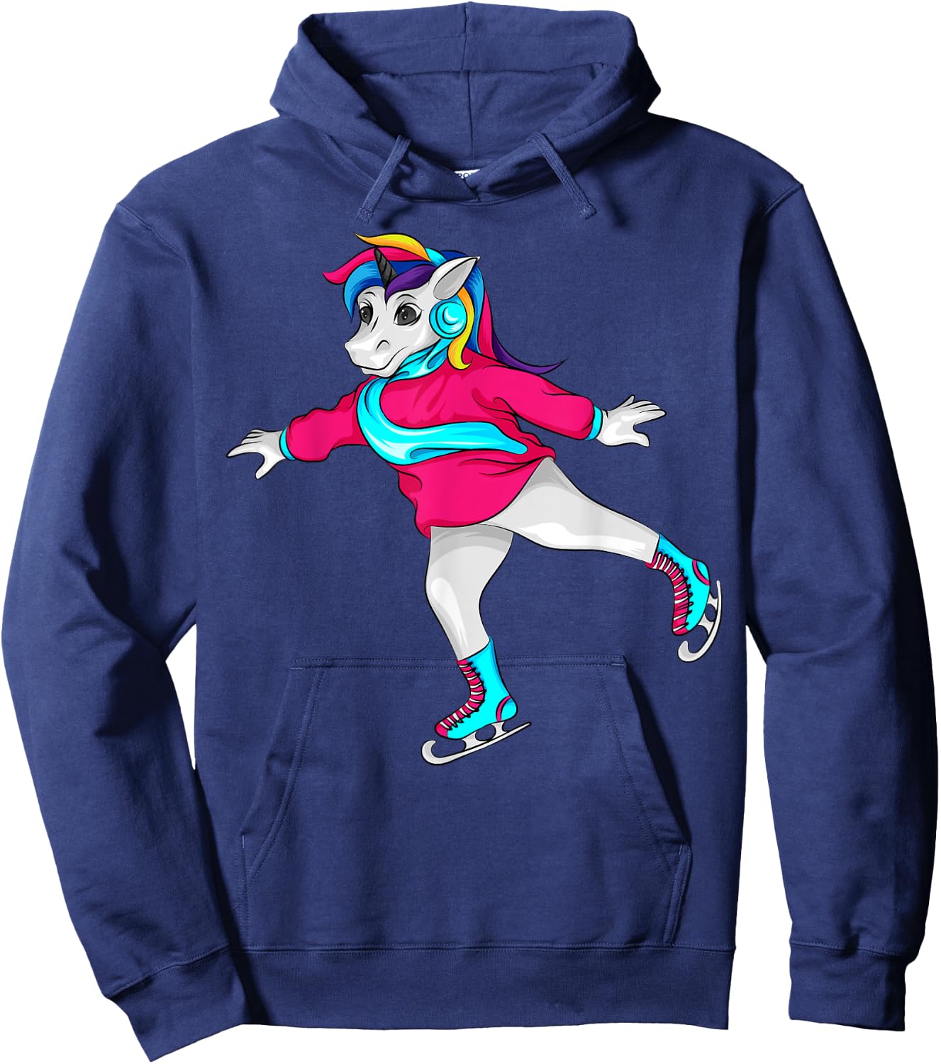Figure Skating Unicorn Cool Pair Ice Skater Girl Funny Gift Hoodie - Hoodie | Navy