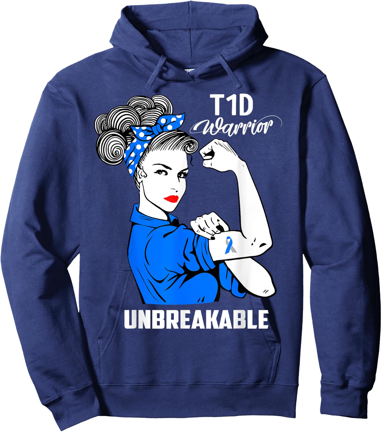 T1D Type 1 diabetes Awareness Type 1 Diabetes Gift Hoodie - Hoodie | Navy