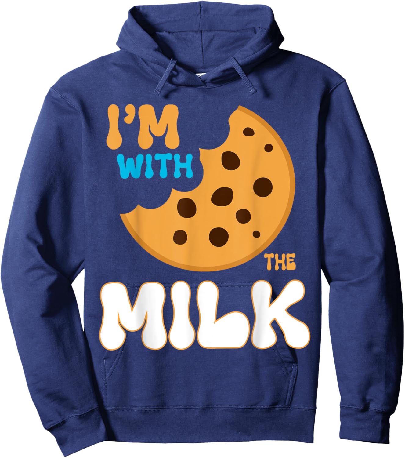 I'm With The Milk and Cookie Matching Couples Friends Hoodie - Hoodie | Navy