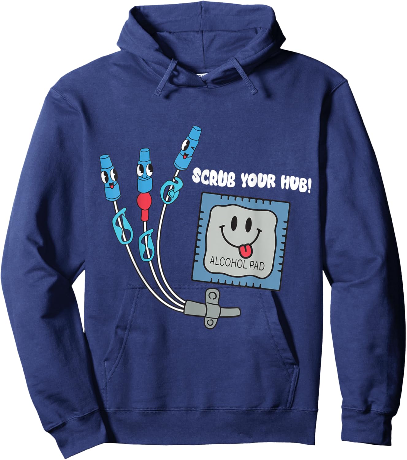 Cute Nurse Scrub Your Hub Nursing Er Icu Rn Catheter Picc Hoodie - Hoodie | Navy