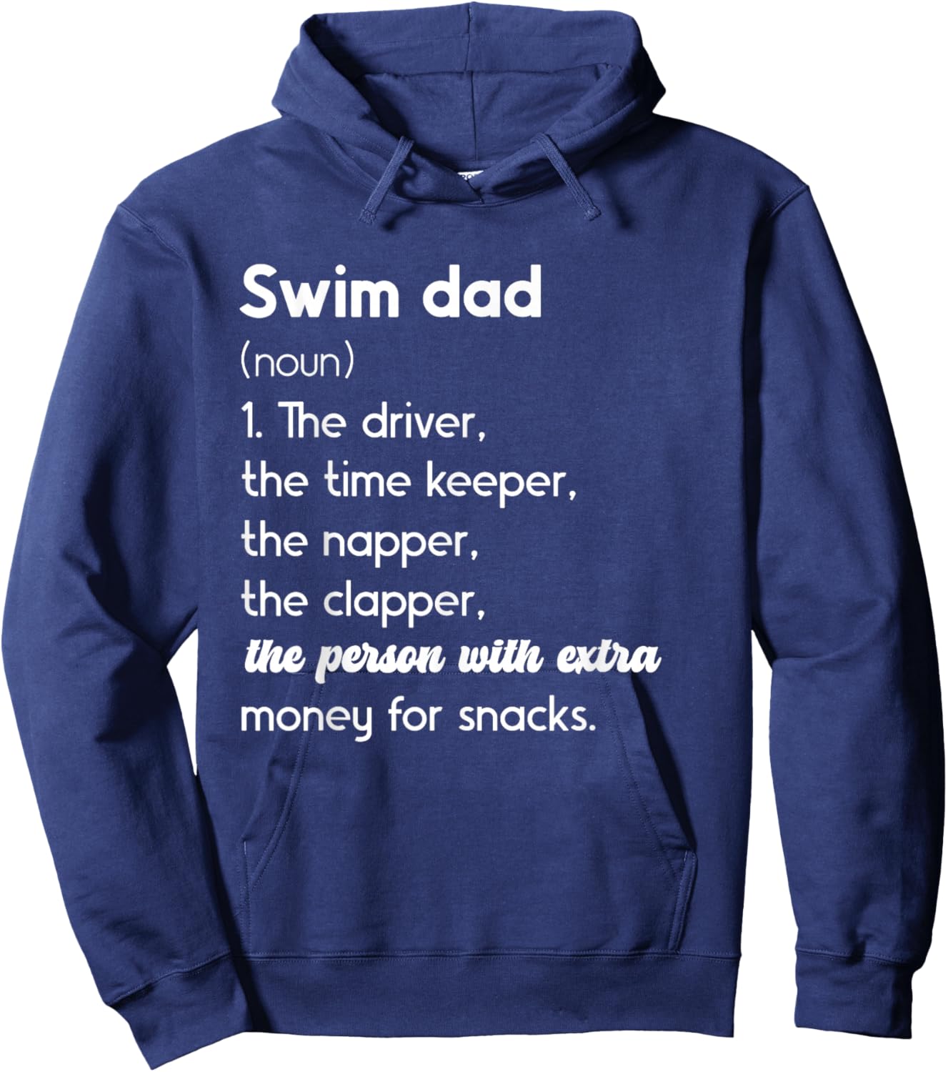 Swim Dad Definition Swimming Father of A Swimmer Dad Hoodie - Hoodie | Navy