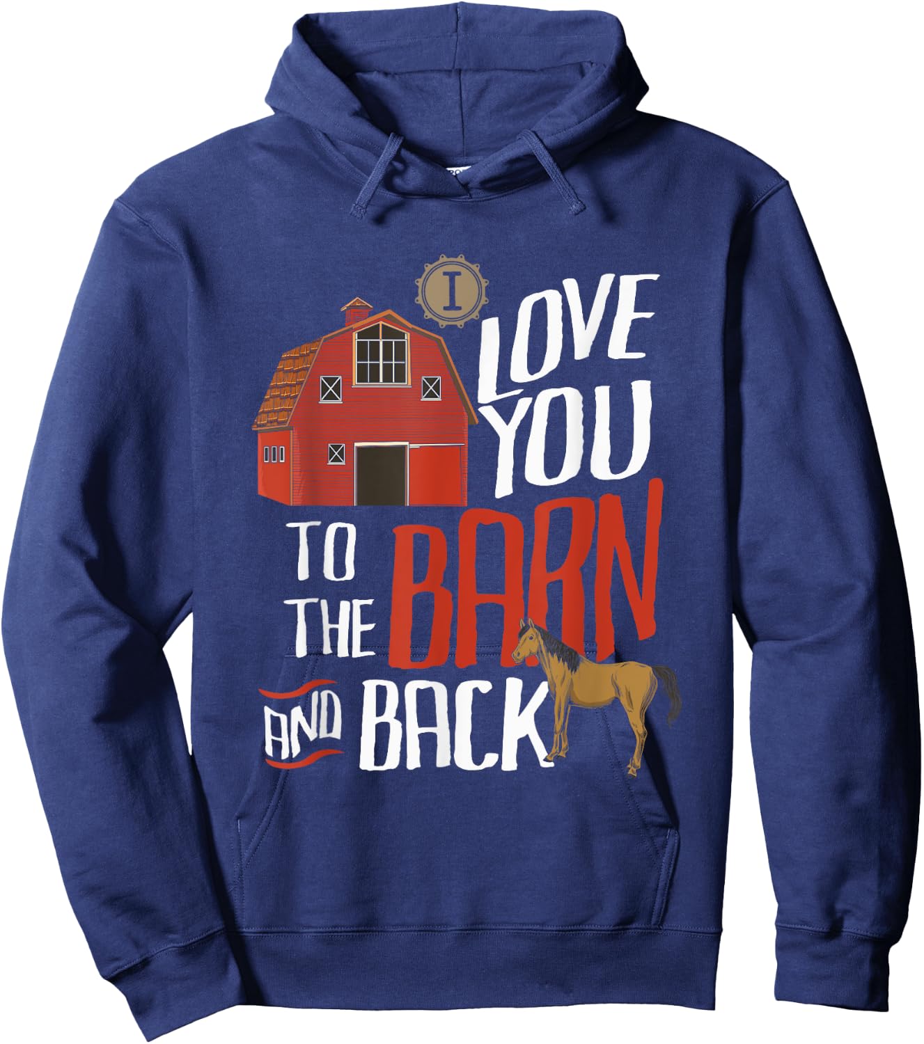 I Love You To The Barn And Back Farm Heifer Cow Herd Hoodie - Hoodie | Navy