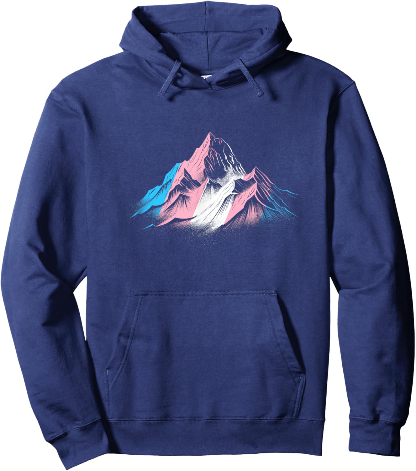 Subtle Transgender Pride Month Mountain Hiking Camping Trans Hoodie - Hoodie | Navy