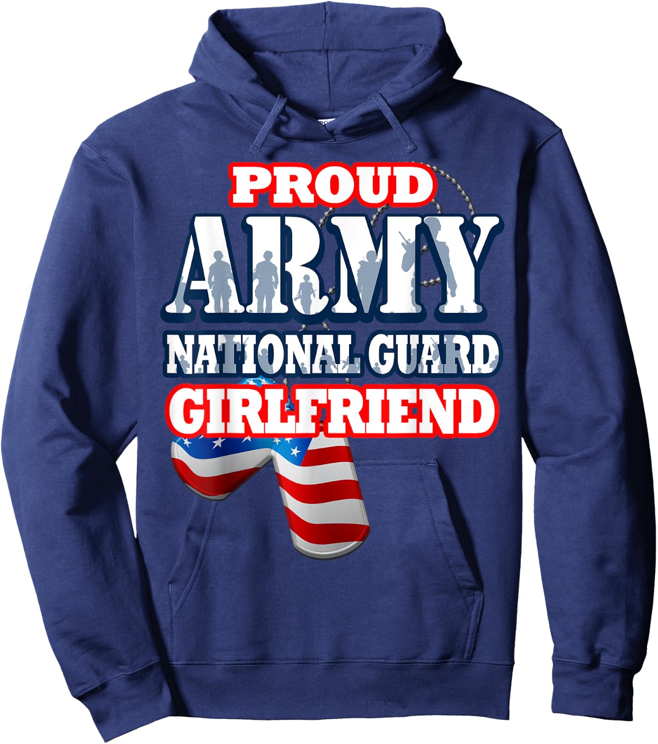 USA Proud Army National Guard Girlfriend Shirt Women Hoodie - Hoodie | Navy