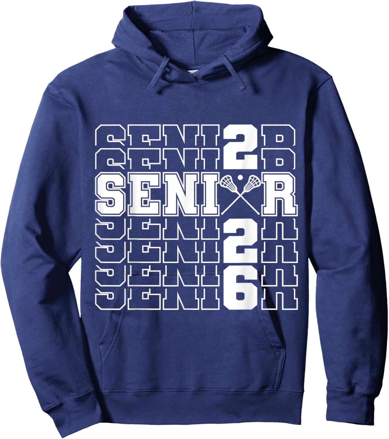 Class of 2026 - Senior Year - Lacrosse Mom - Senior 2026 Hoodie - Hoodie | Navy