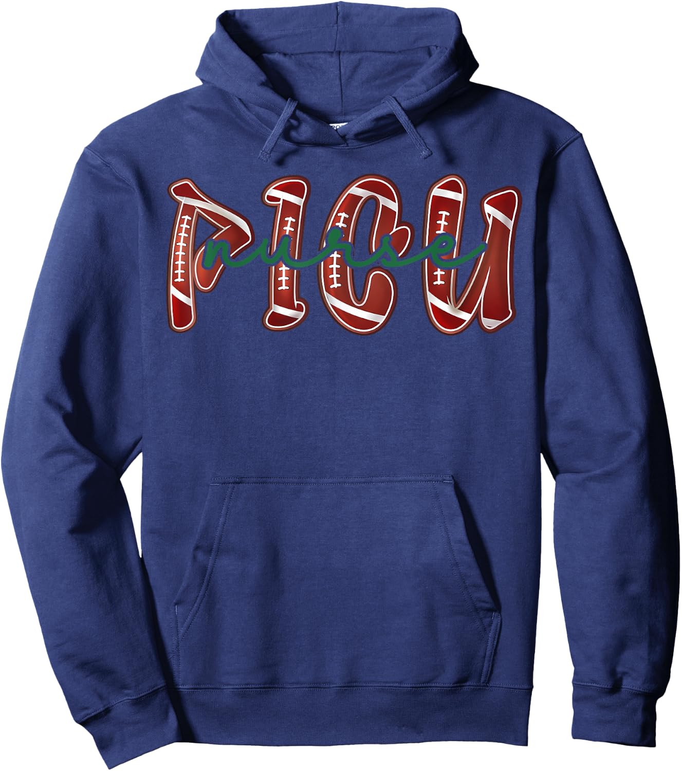 PICU Nurse Football Pediatric Intensive Care Unit Nursing Hoodie - Hoodie | Navy
