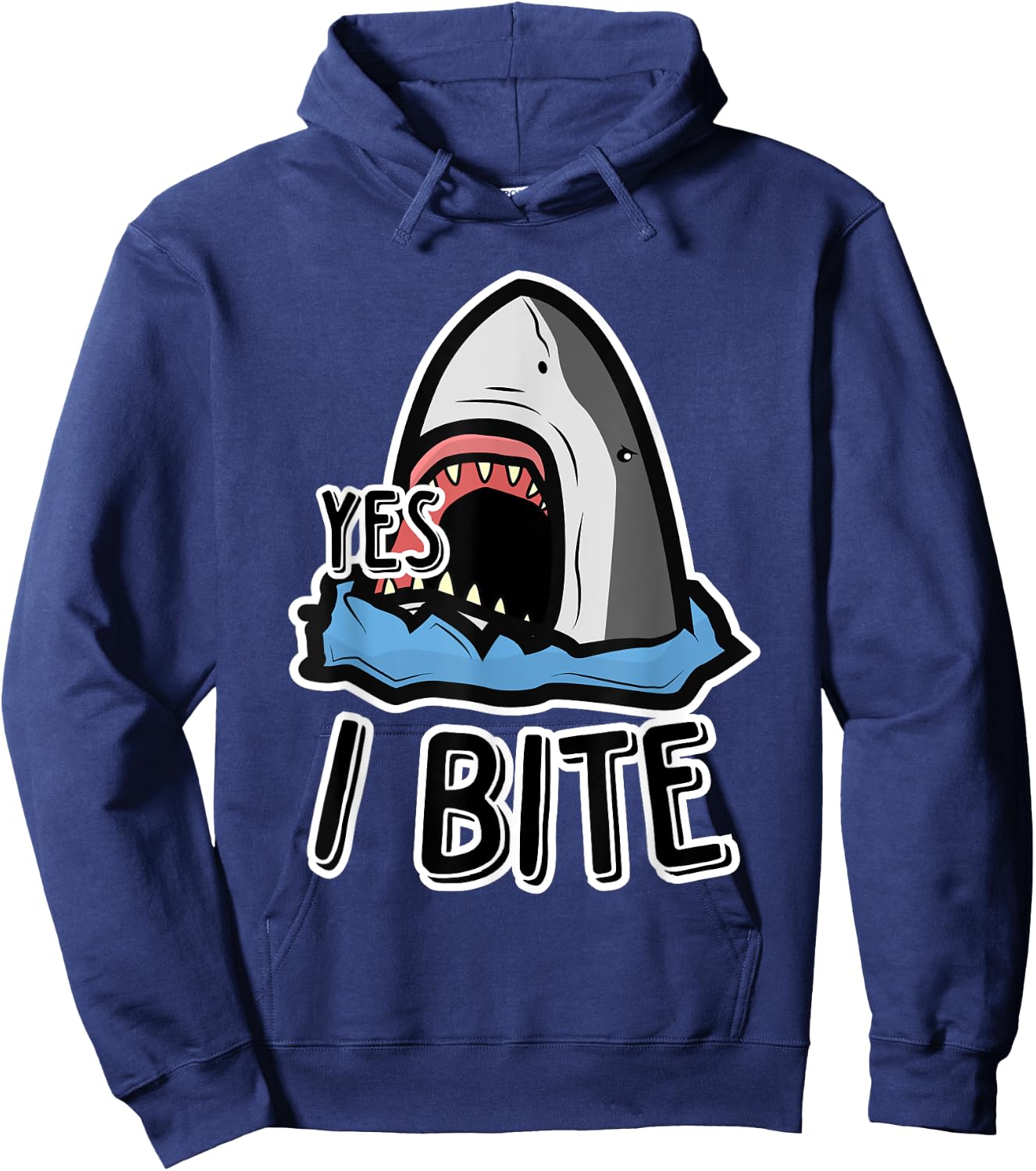 Kids Funny Week Of The Shark Yes, I Bite Shark Kids Hoodie - Hoodie | Navy