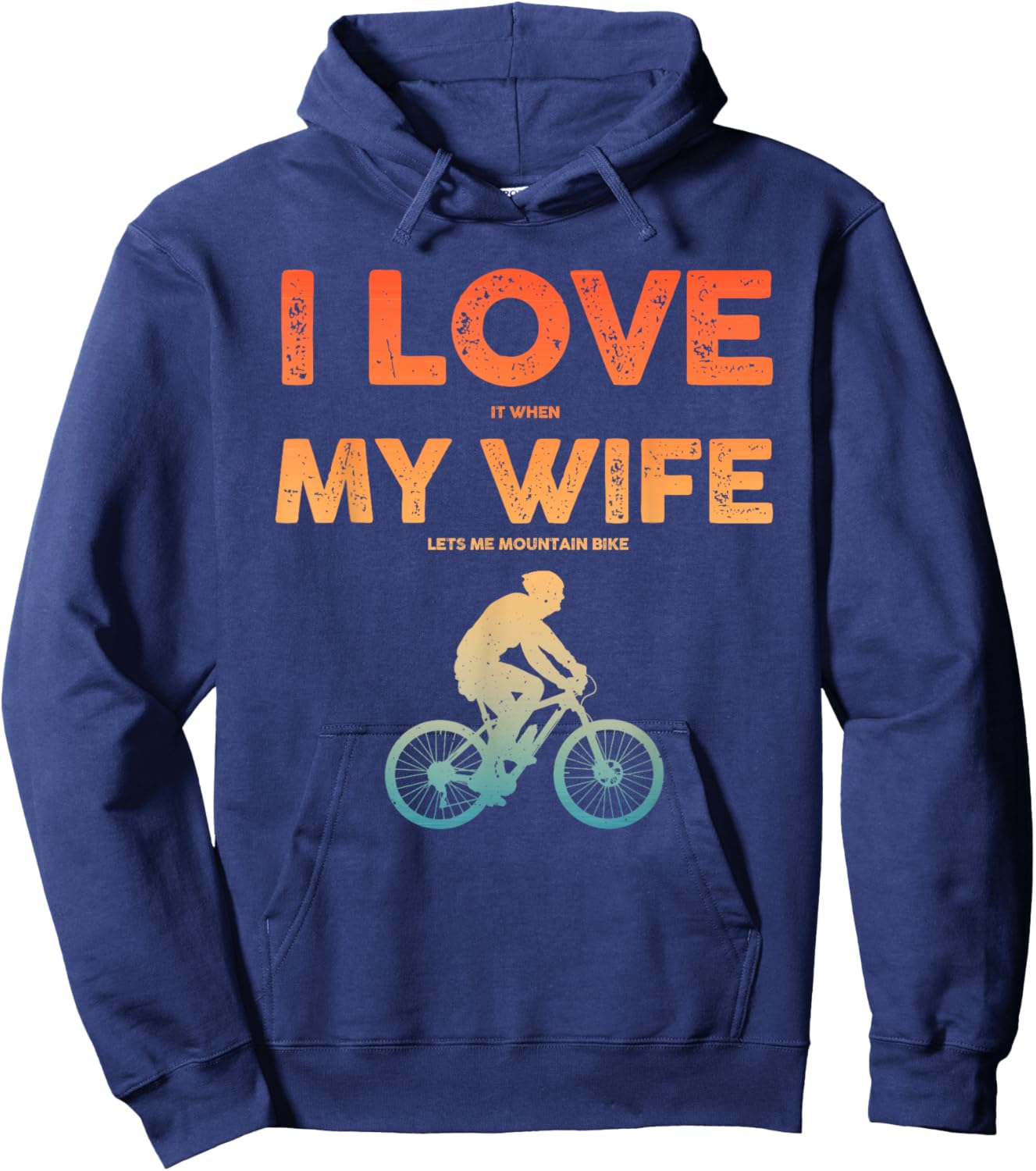 Funny Mountain Bike Art Dad MTB Mountain Biking Hoodie - Hoodie | Navy