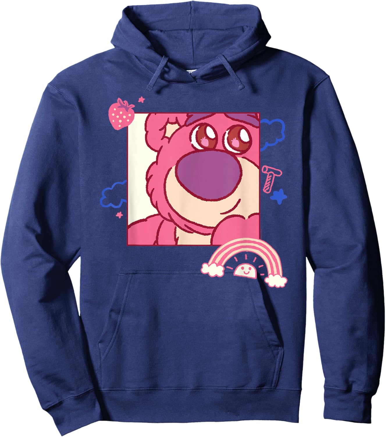 Disney and Pixar's Toy Story Lotso Bear Fluffy Rainbows Cute Hoodie - Hoodie | Navy