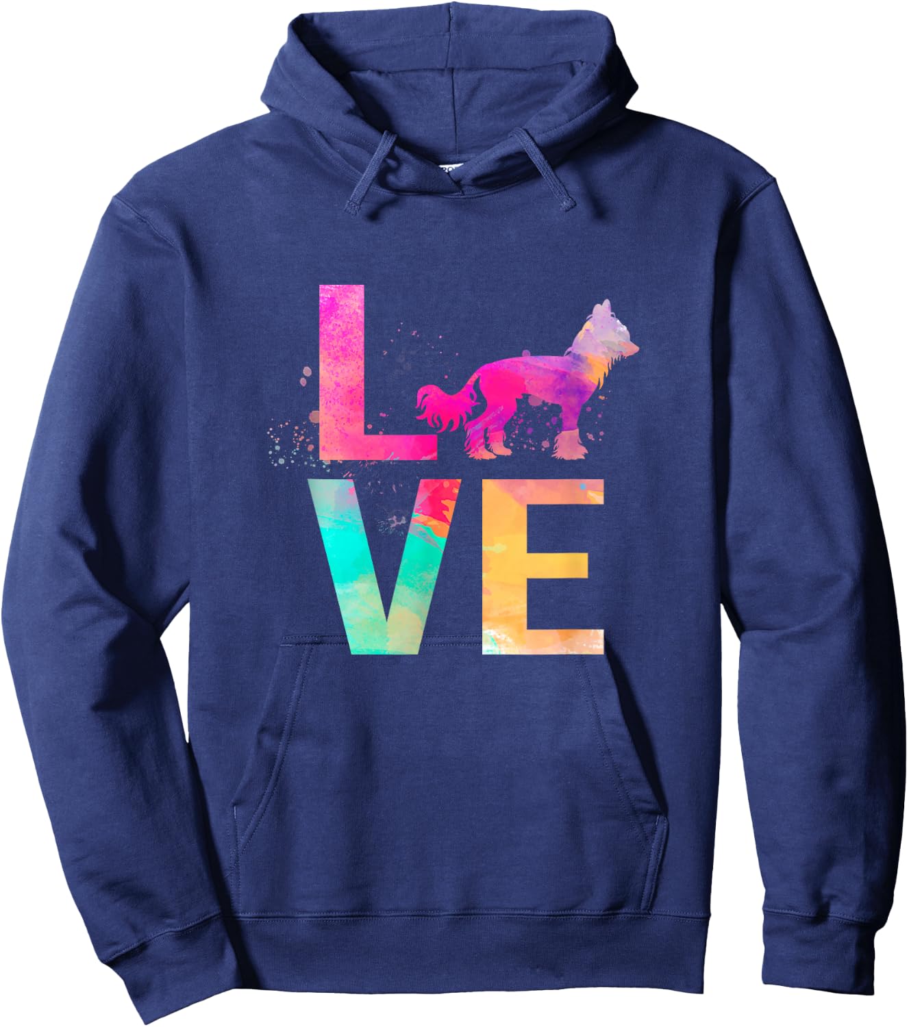 Colorful Chinese Crested Dog Mom Gifts Chinese Crested Hoodie - Hoodie | Navy
