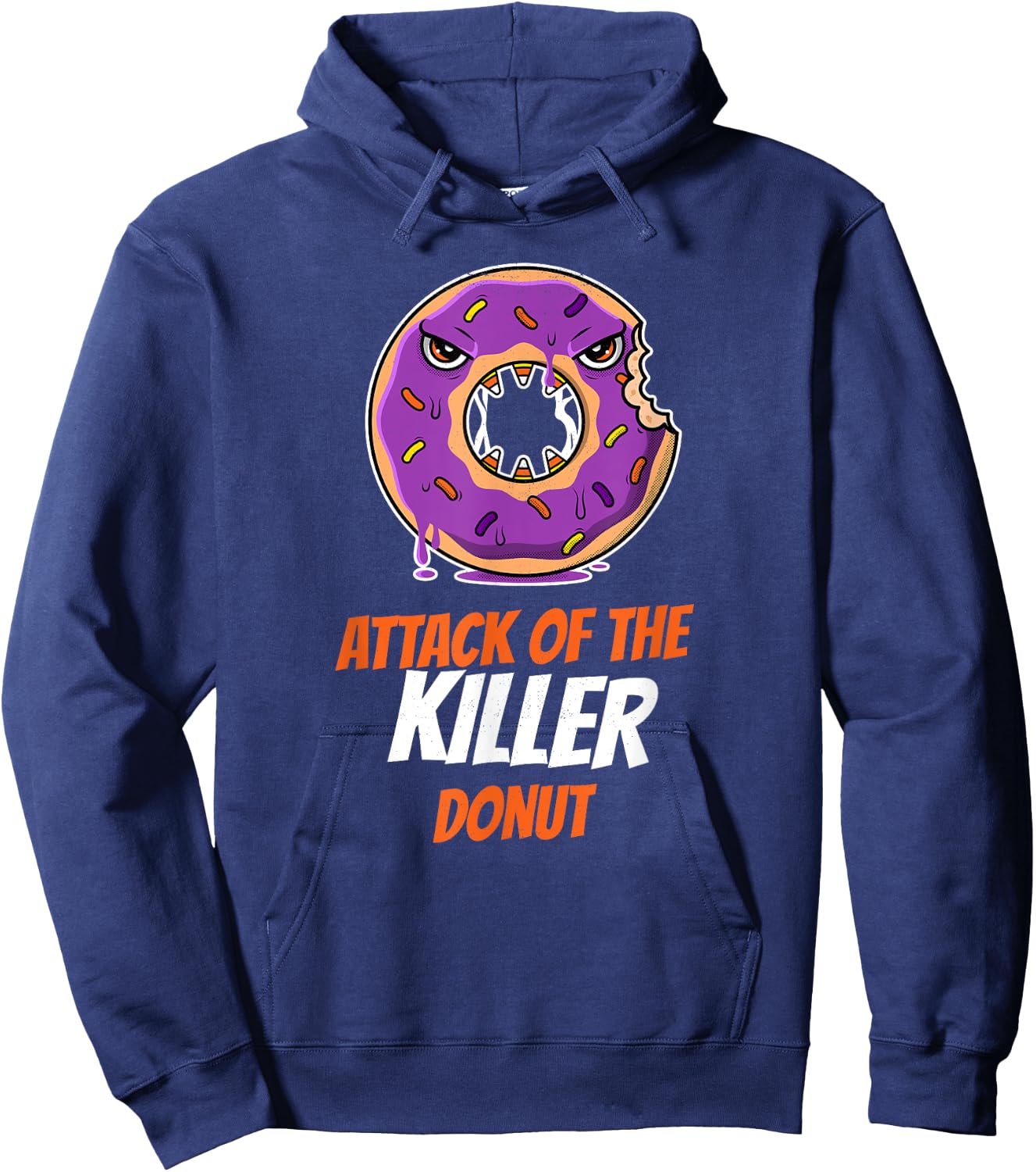 Attack of the killer donut - Funny Food Apparel Hoodie - Hoodie | Navy