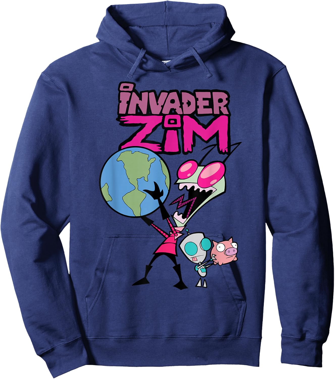 Invader Zim Holding World Hoodie - Hoodie | Navy