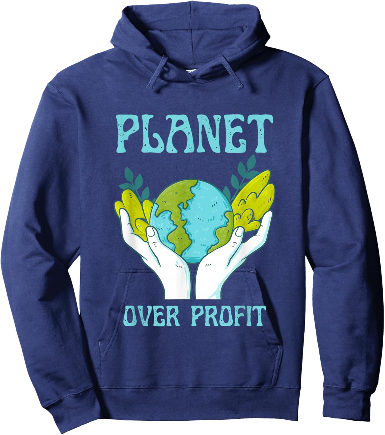 Planet Over Profit Climate Change Earth Day Global Warming Hoodie - Hoodie | Navy