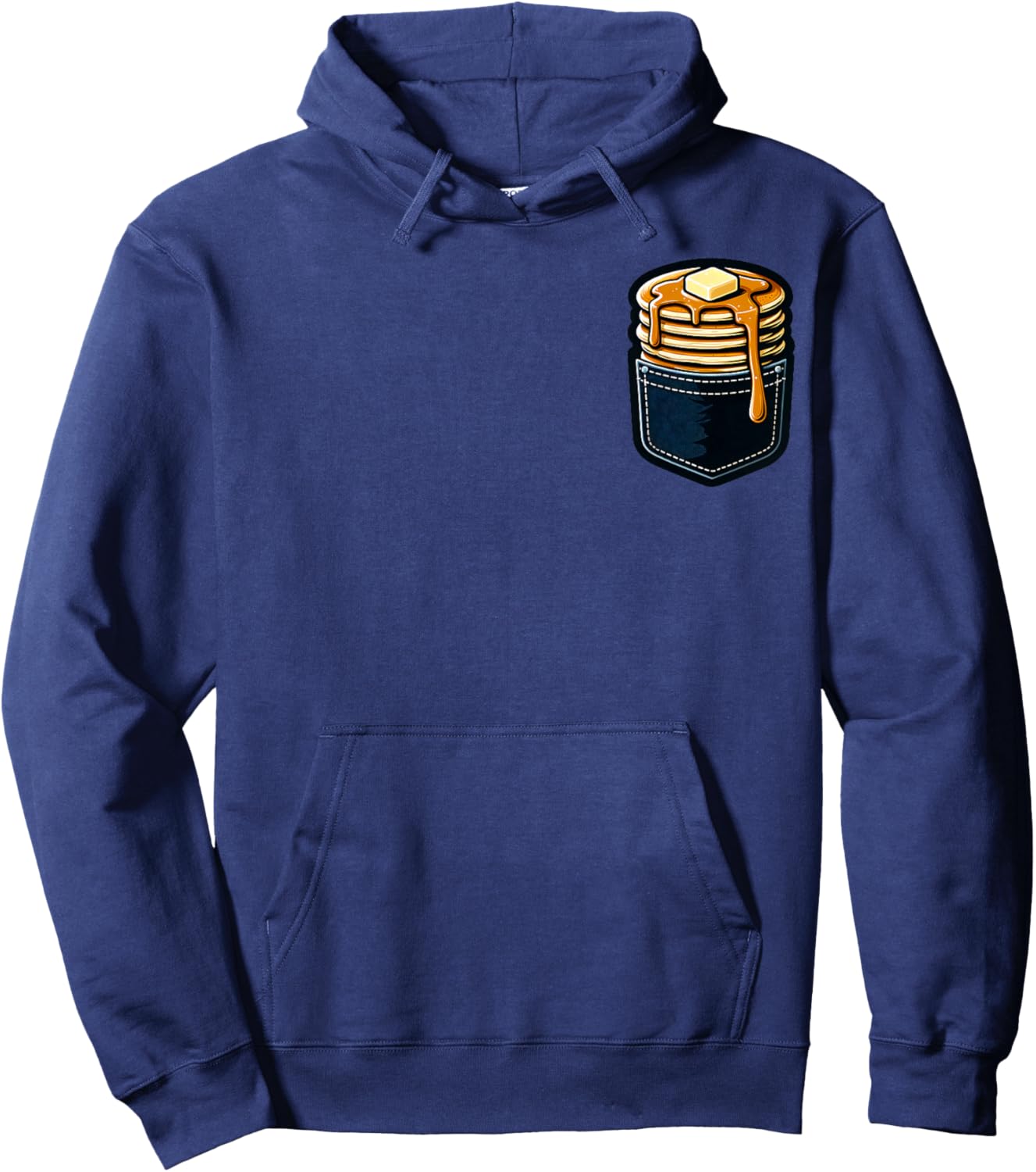 Funny National Pancake Day Foodie Lover Women Men Pancake In The Pocket Breakfast Food Pocket Pancake Hoodie - Hoodie | Navy