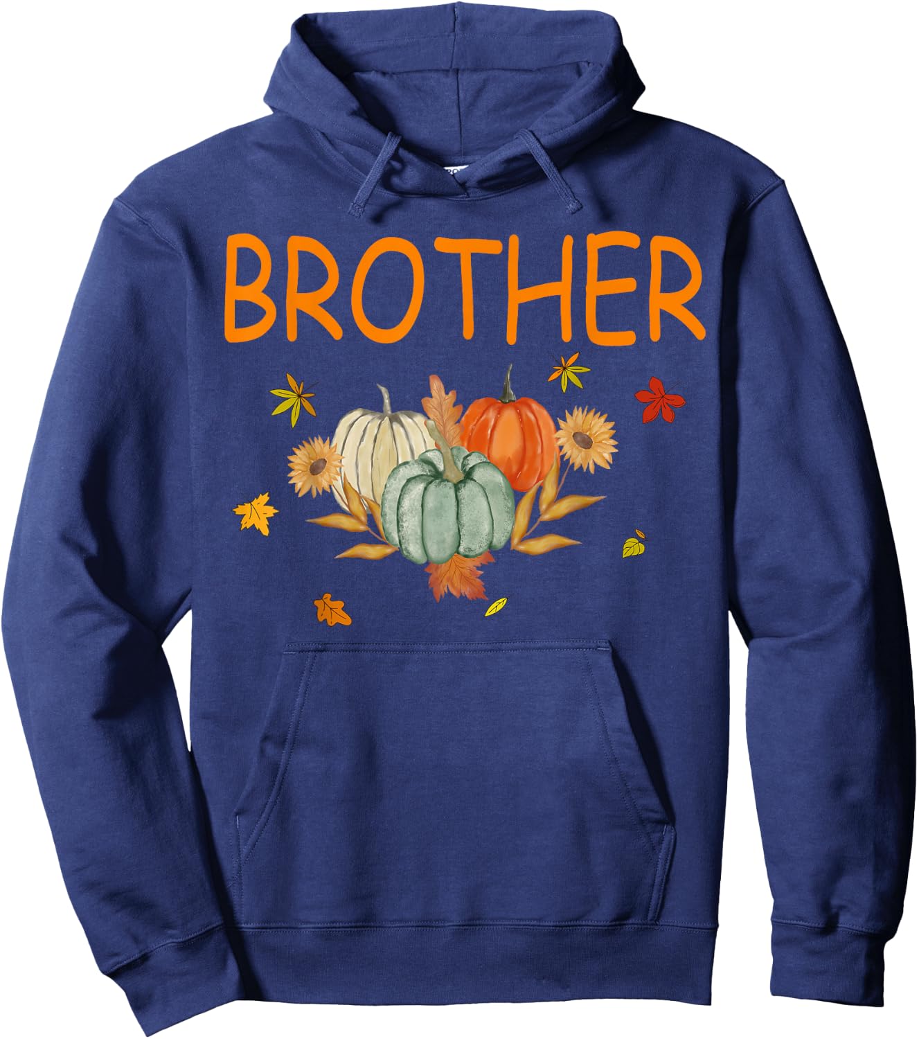 Brother Birthday Pumpkin 1st Birthday Matching Family Party Hoodie - Hoodie | Navy