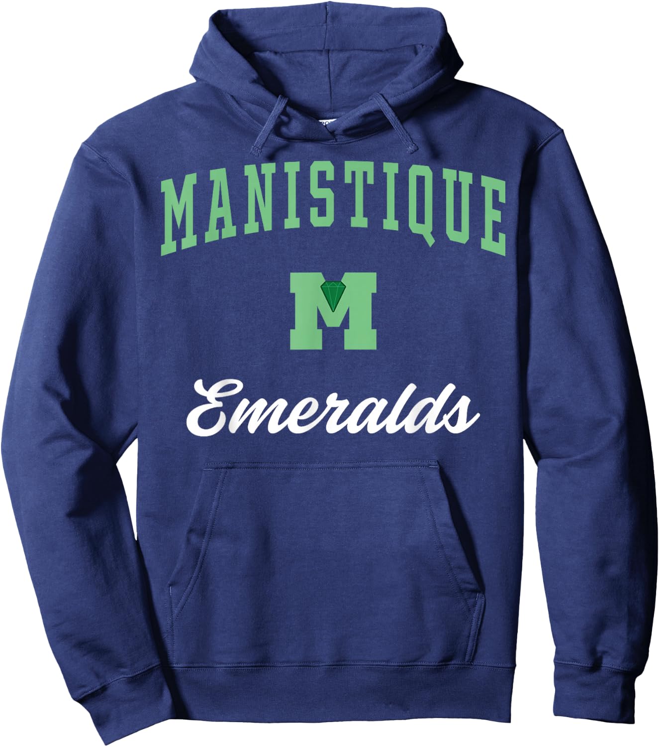 Manistique High School Emeralds Hoodie - Hoodie | Navy