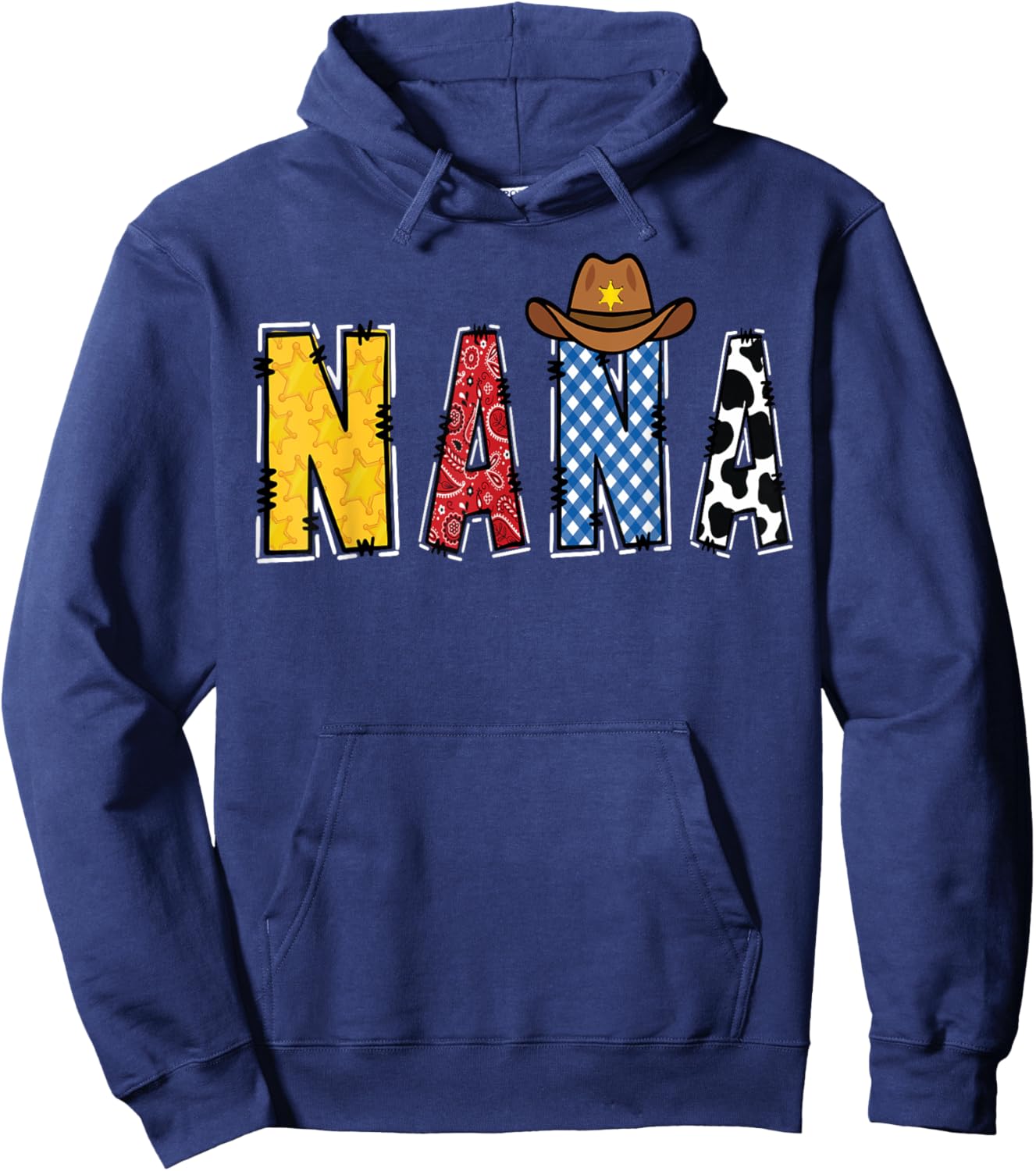 Cowboy Nana Western Rodeo Theme Kids Birthday Party Hoodie - Hoodie | Navy