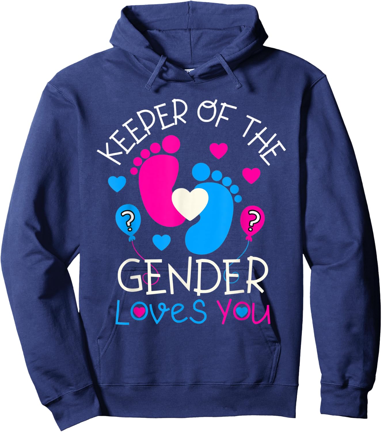 Keeper of the Gender Loves You Baby Gender Reveal Party Hoodie - Hoodie | Navy