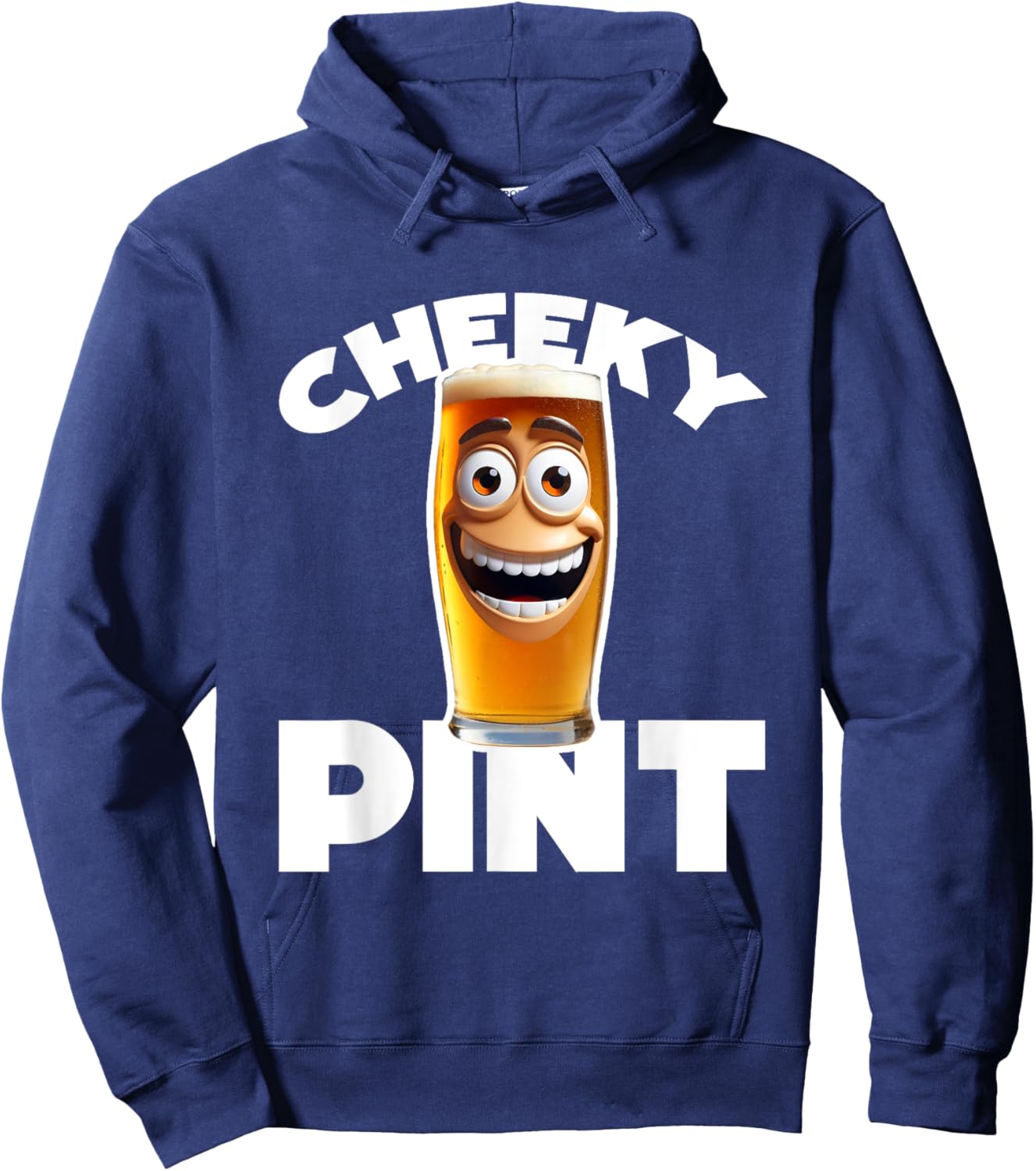 Cheeky pint funny beer drink English pub lager ale Hoodie - Hoodie | Navy