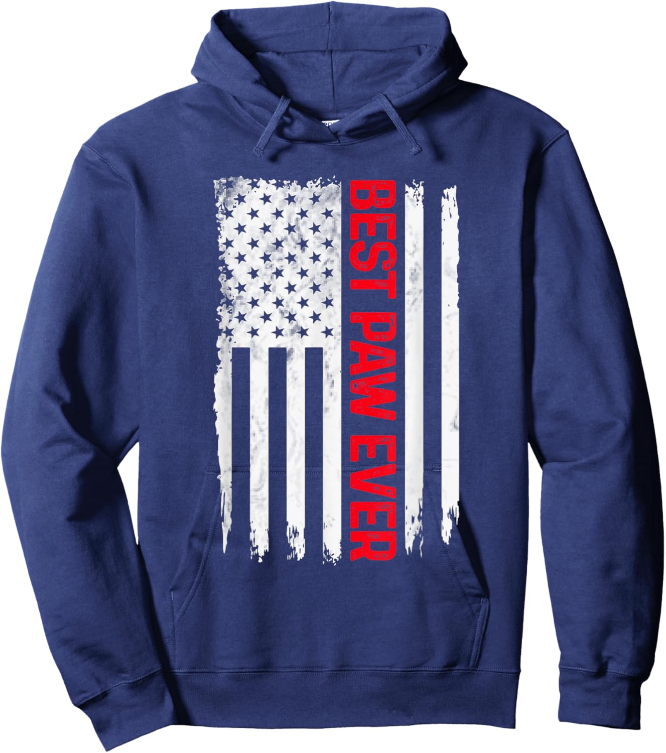 Best Paw Ever American flag Funny Papa Grandpa Hoodie - Hoodie | Navy