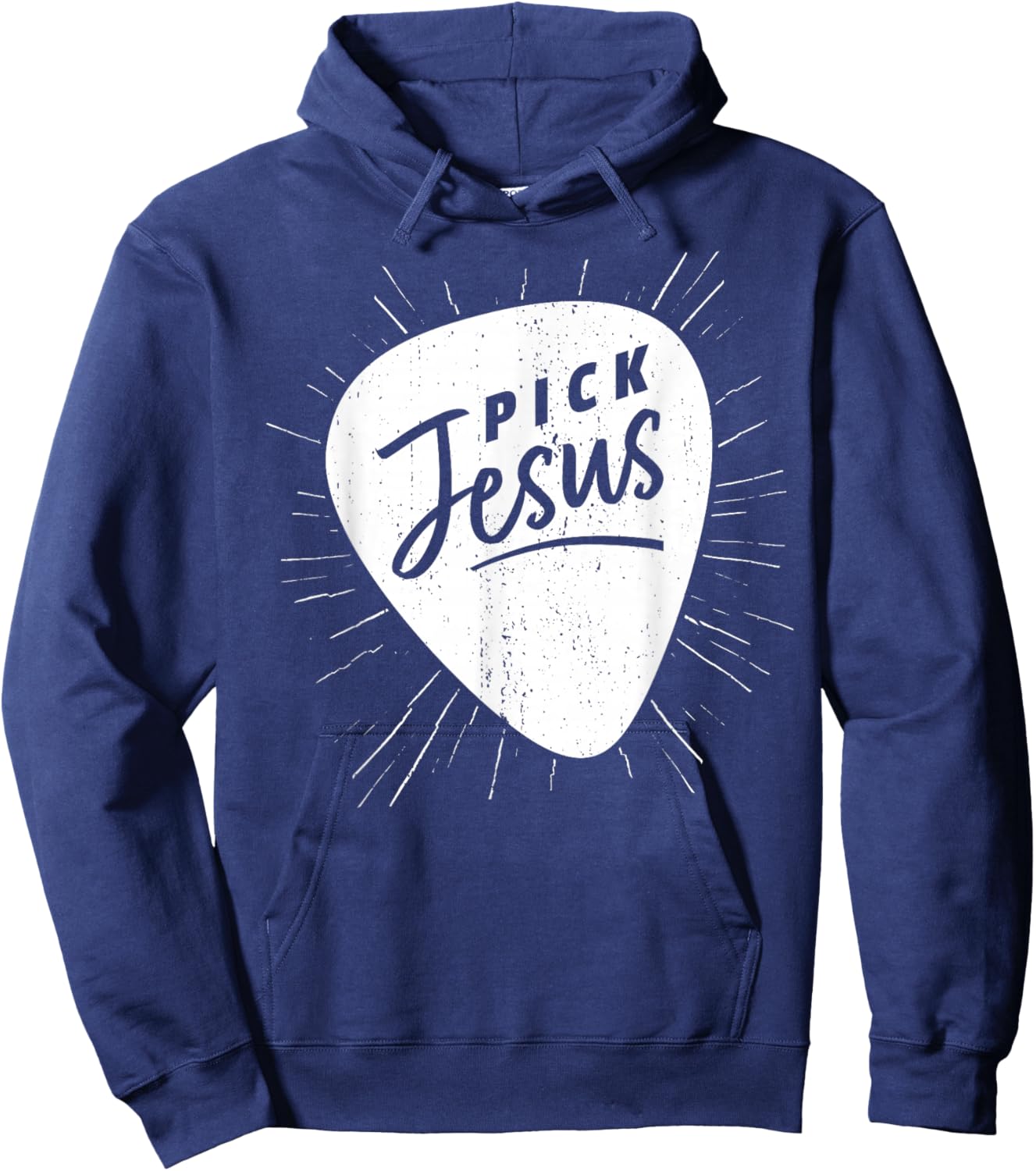 Christian Guitarist Pick Jesus Guitar Player Church Guitar Hoodie - Hoodie | Navy