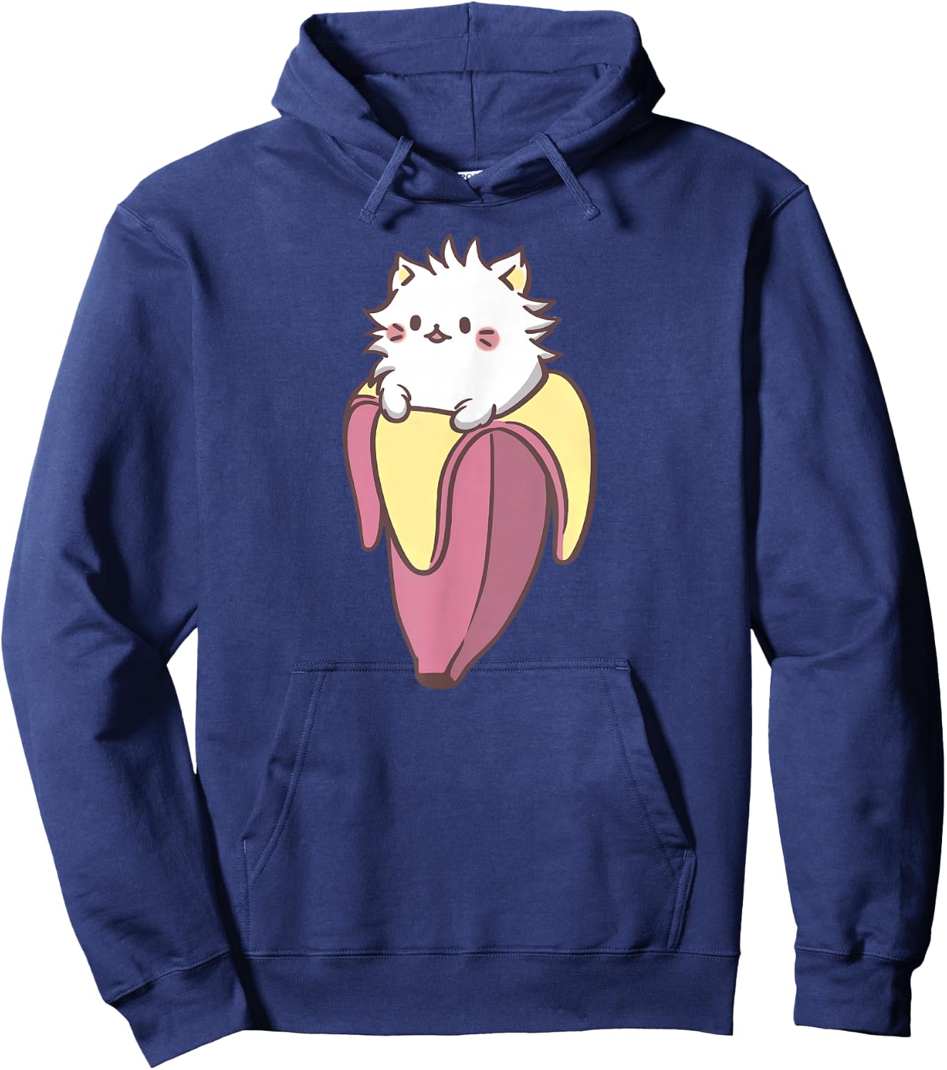 Banana Cat Funny Kawaii Bananya Gift Bday Hoodie - Hoodie | Navy