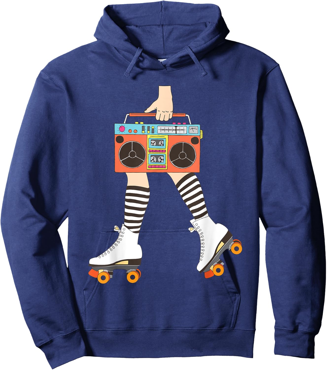 Roller Skating Retro Vintage Roller Derby Roller Skater Hoodie - Hoodie | Navy