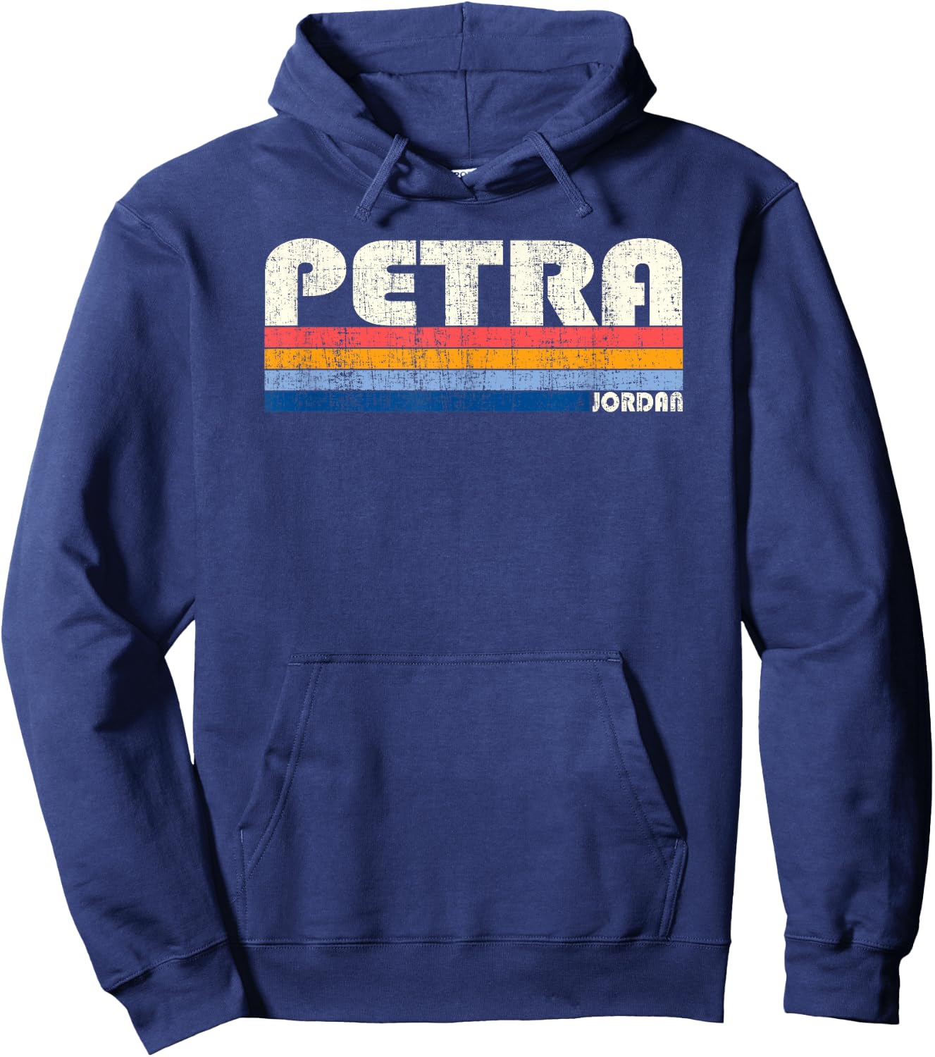 Vintage 70s 80s Style Petra, Jordan Hoodie - Hoodie | Navy