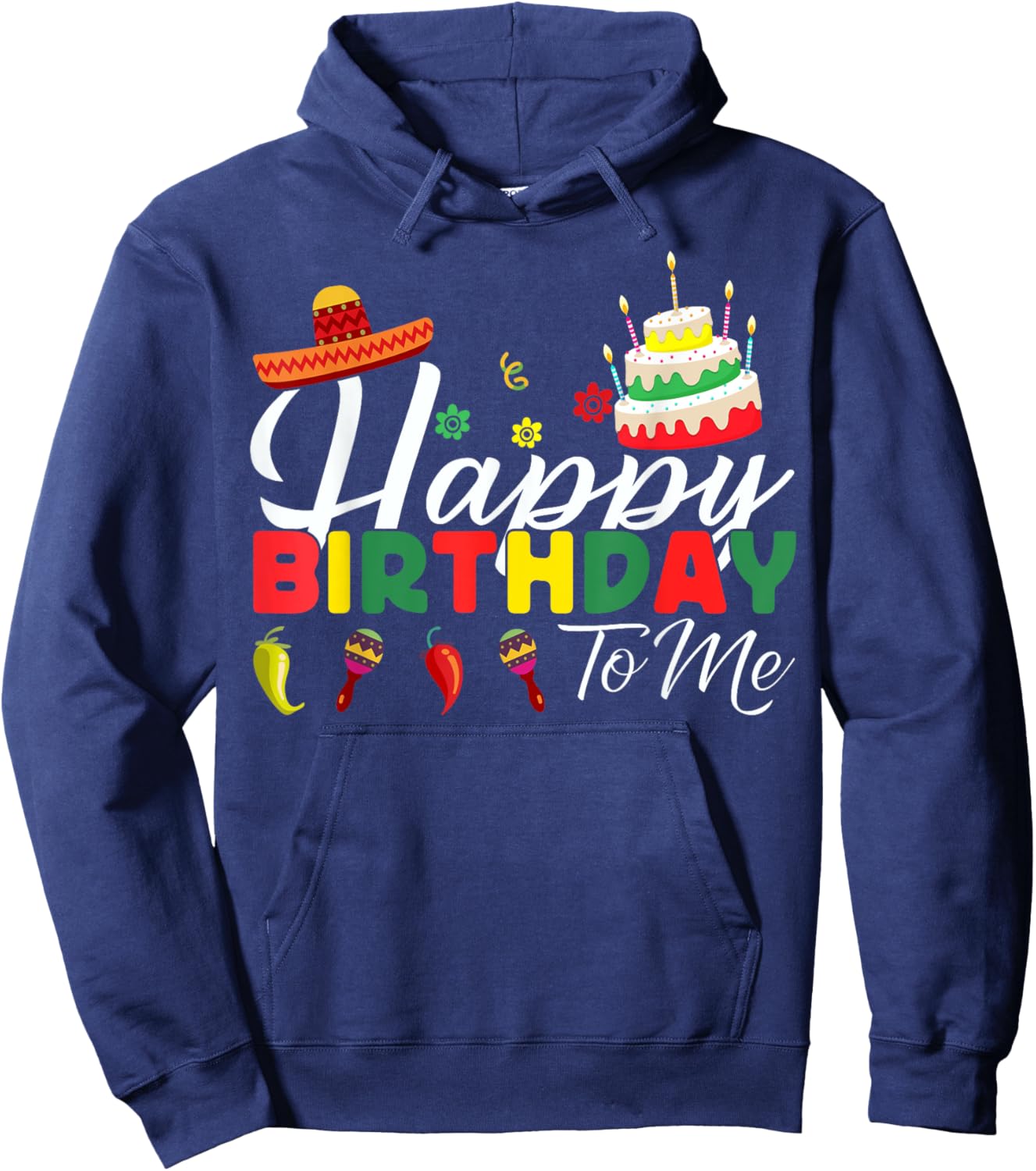 Mexican Birthday Party Happy Birthday Fiesta Hoodie - Hoodie | Navy