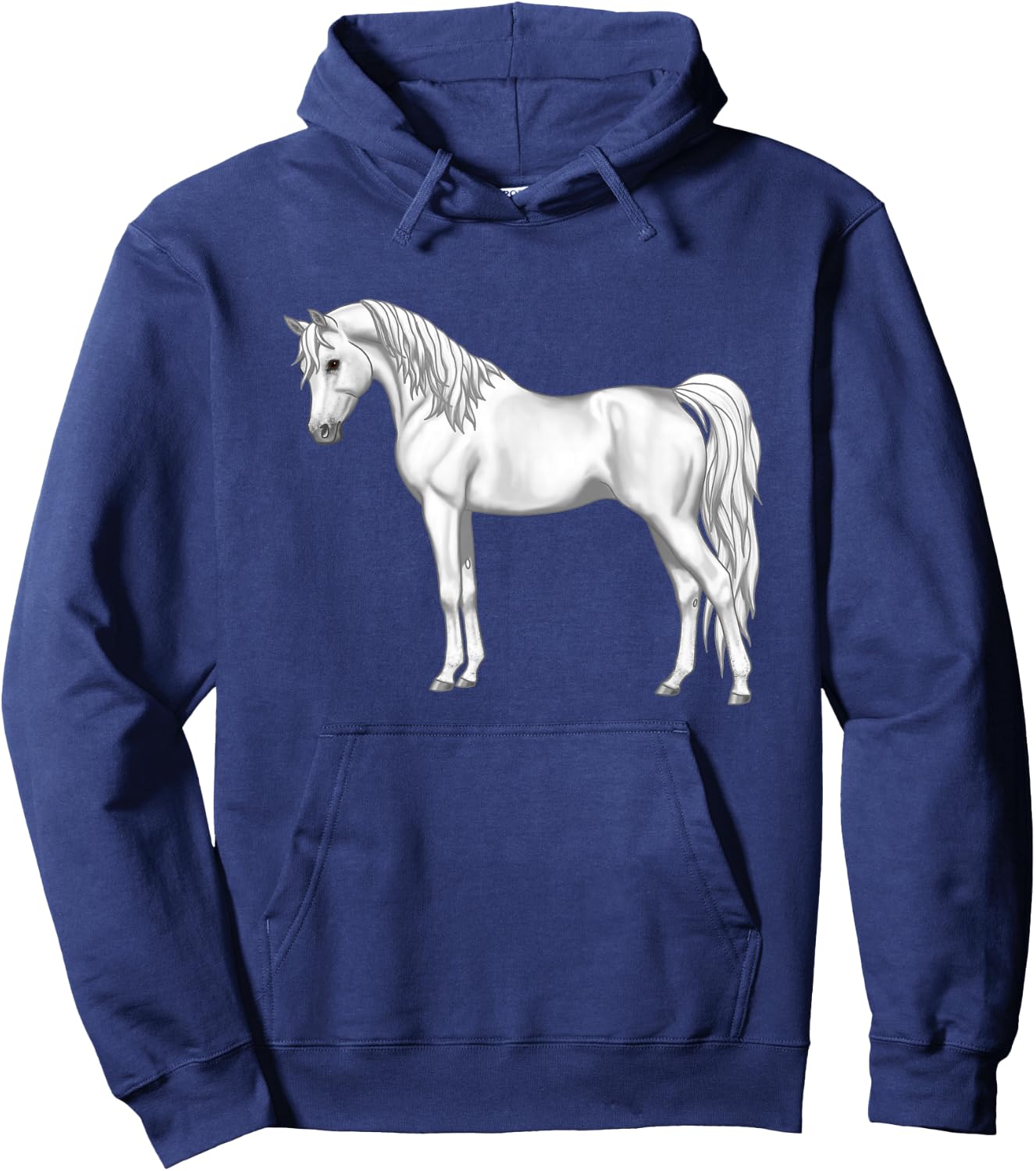Pretty White Light Gray Egyptian Arabian Horse Lovers Gift Hoodie - Hoodie | Navy