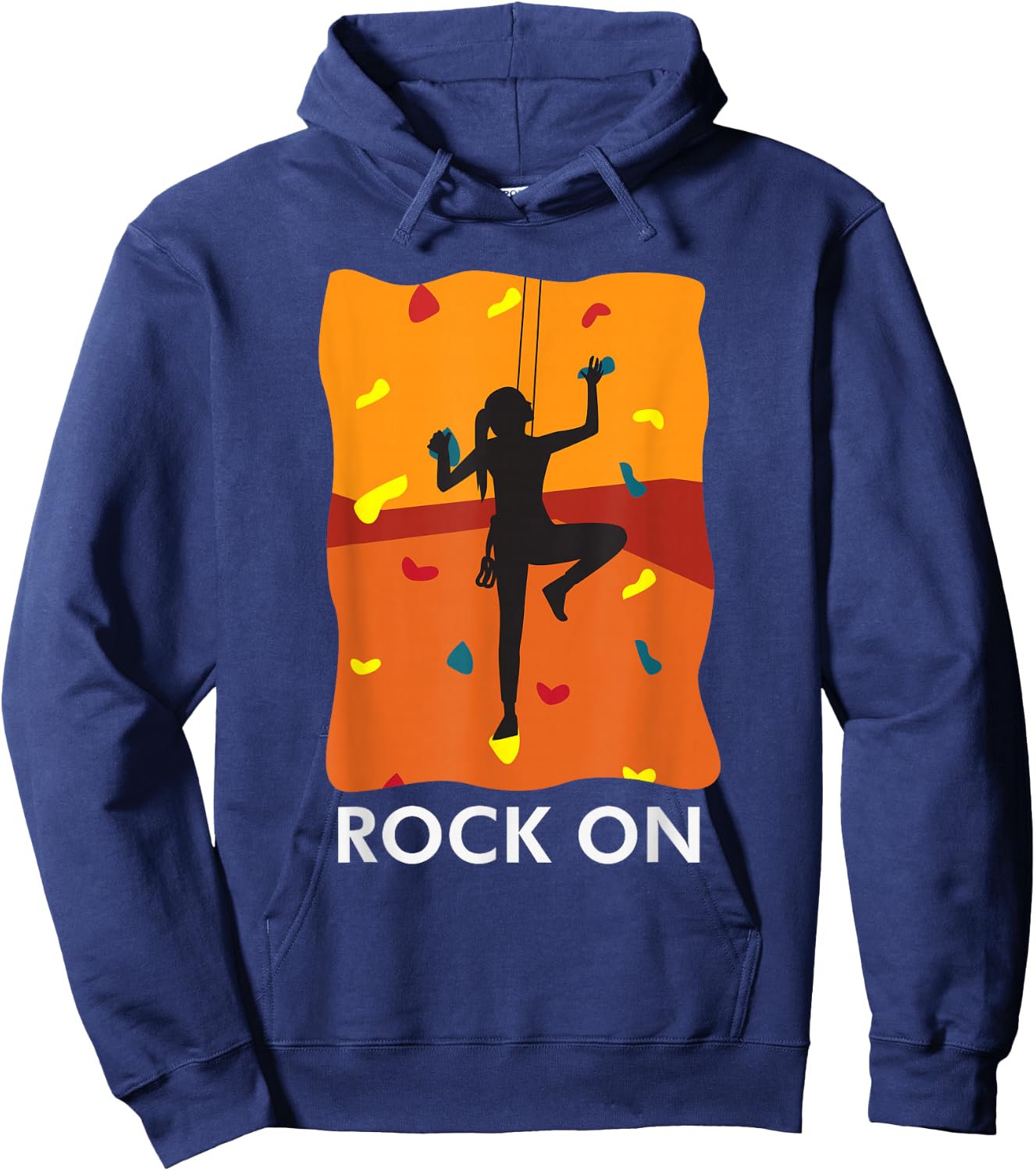Rock On Girl Wall Climbing Secure Bouldering Proud Hoodie - Hoodie | Navy