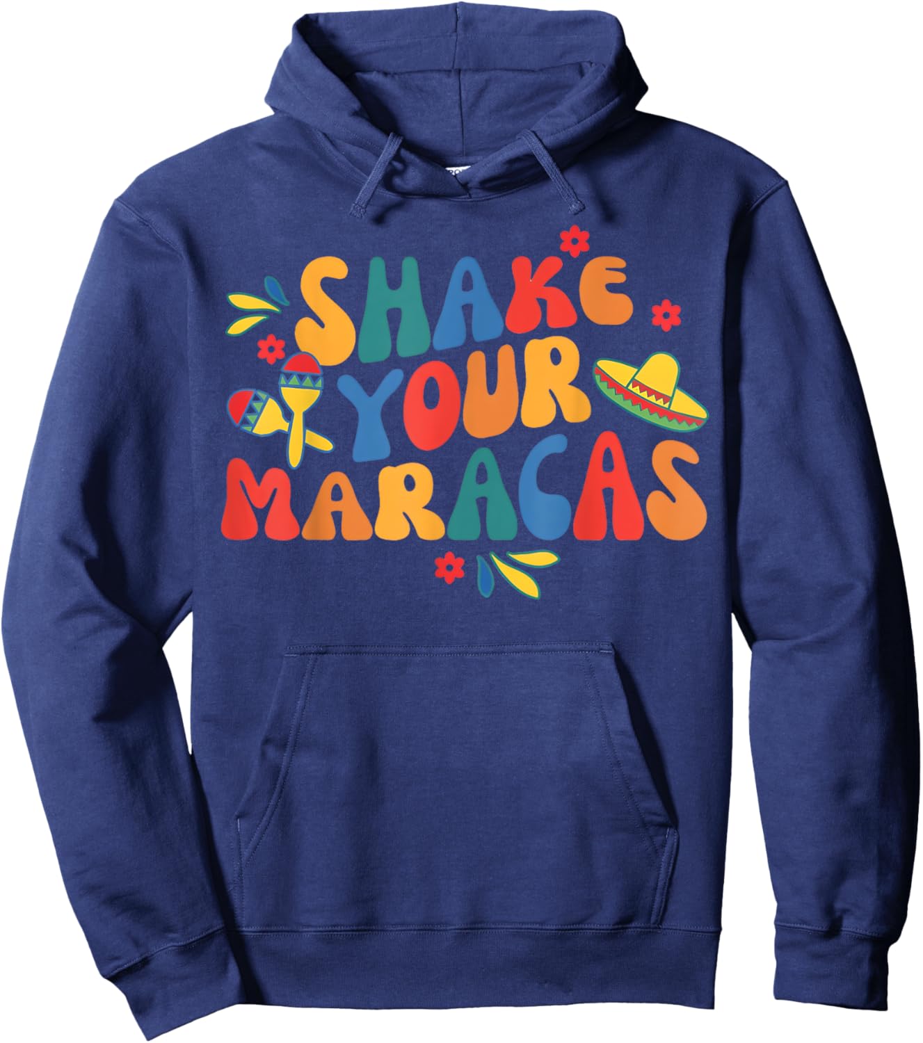 Groovy Shake Your Maracas Final Fiesta Bachelorette Party Hoodie - Hoodie | Navy