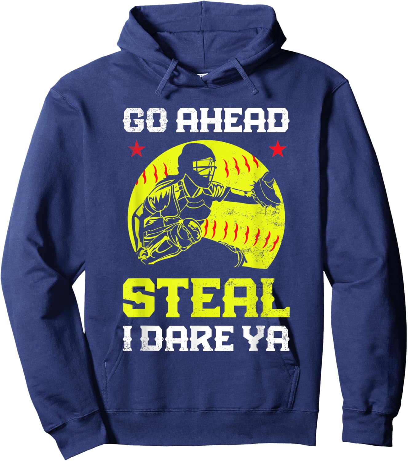 Softball Catcher Sports Design- Funny Softball Player Hoodie - Hoodie | Navy