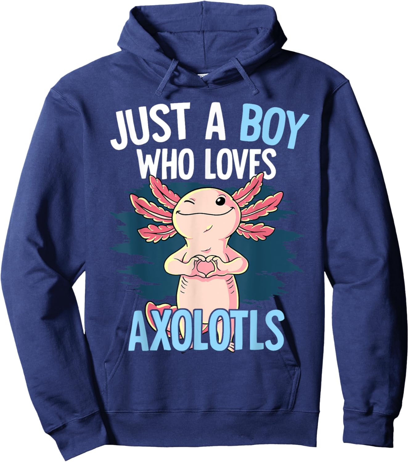 Just A Boy Who Loves Axolotls Axolotl Hoodie - Hoodie | Navy