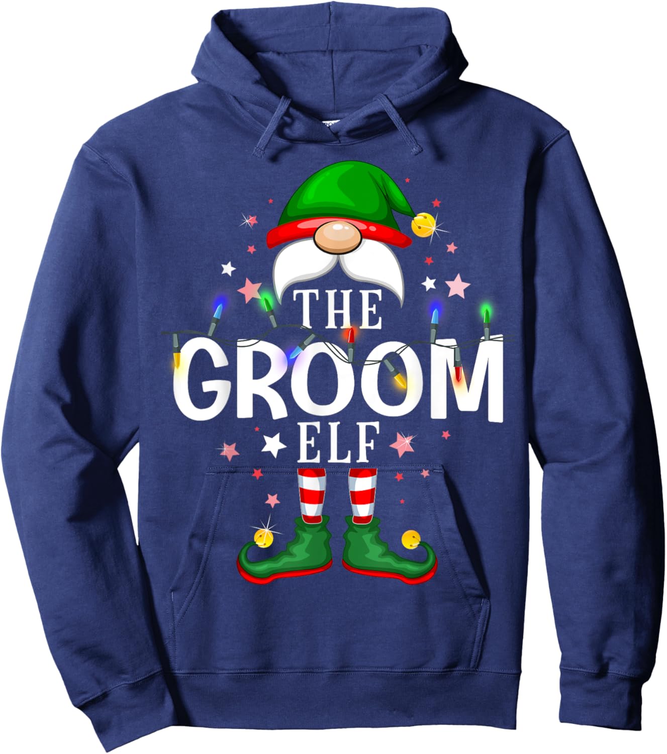 The Groom Elf Christmas Family Pajama Party Hoodie - Hoodie | Navy