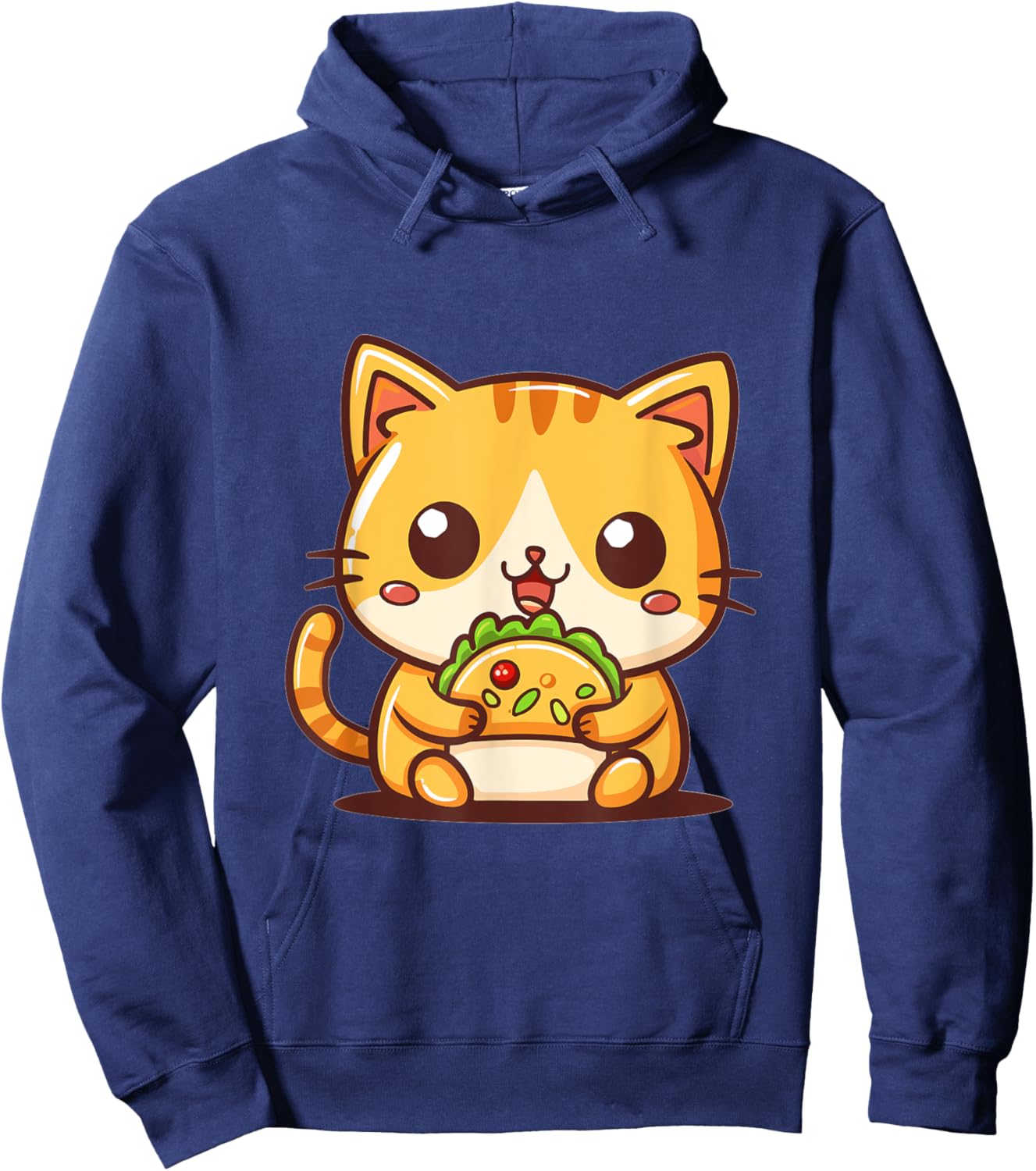 Funny Cat Kitten eating taco Graphic Women Girls Kids Hoodie - Hoodie | Navy