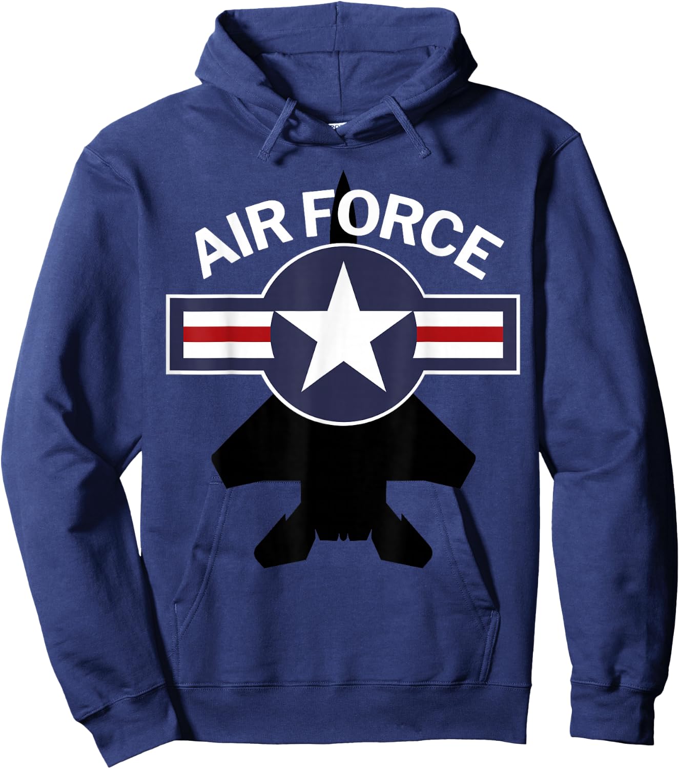 Air Force with F15 Jet and Vintage Roundel Small Hoodie - Hoodie | Navy