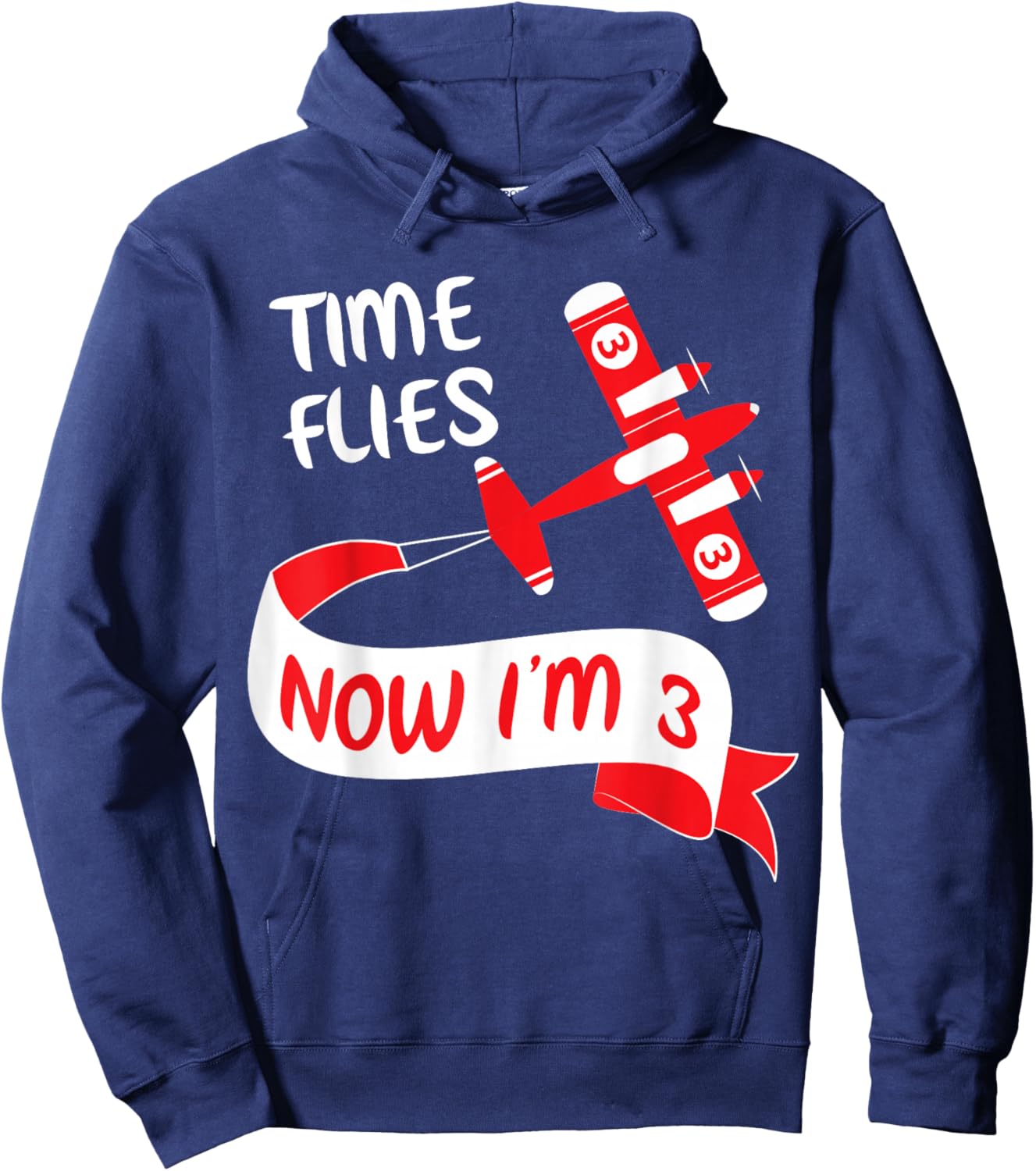 Now I'm 3rd Birthday Time Flies Child 3 Year Old Cool B-Day Hoodie - Hoodie | Navy
