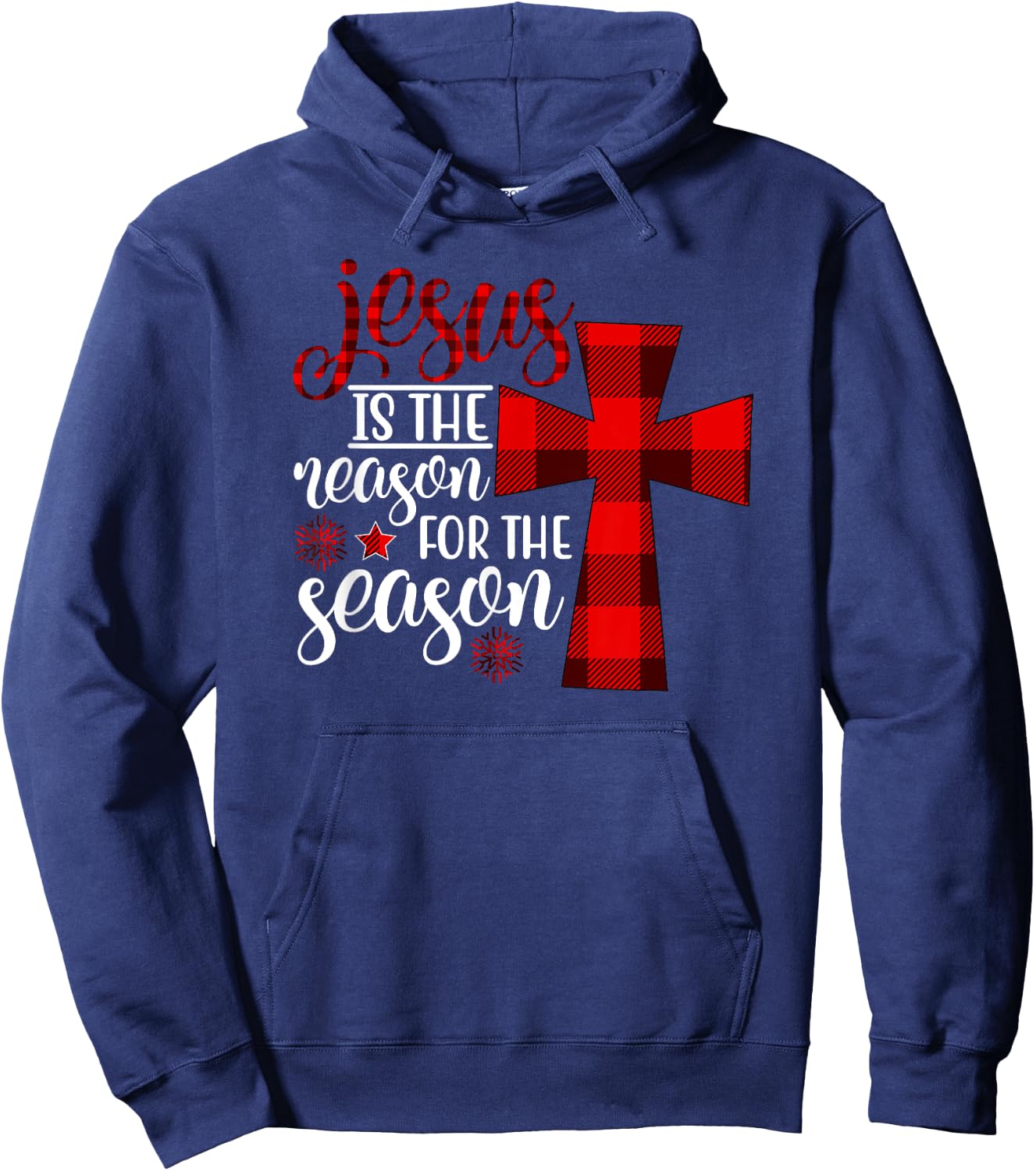 Christmas Jesus Cross Family Gifts Jesus is the Reason for the Season - Adult - Black - Short Sleeve - Classic Fit - Small Hoodie - Hoodie | Navy