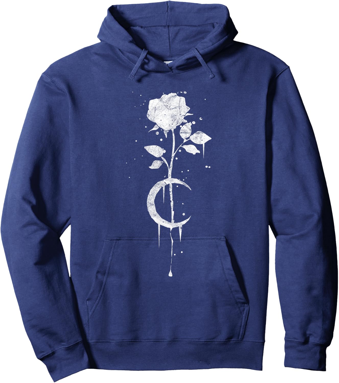 Occult Moon Rose Witchcraft - The Witch Vintage Gothic Short Sleeve Hoodie - Hoodie | Navy
