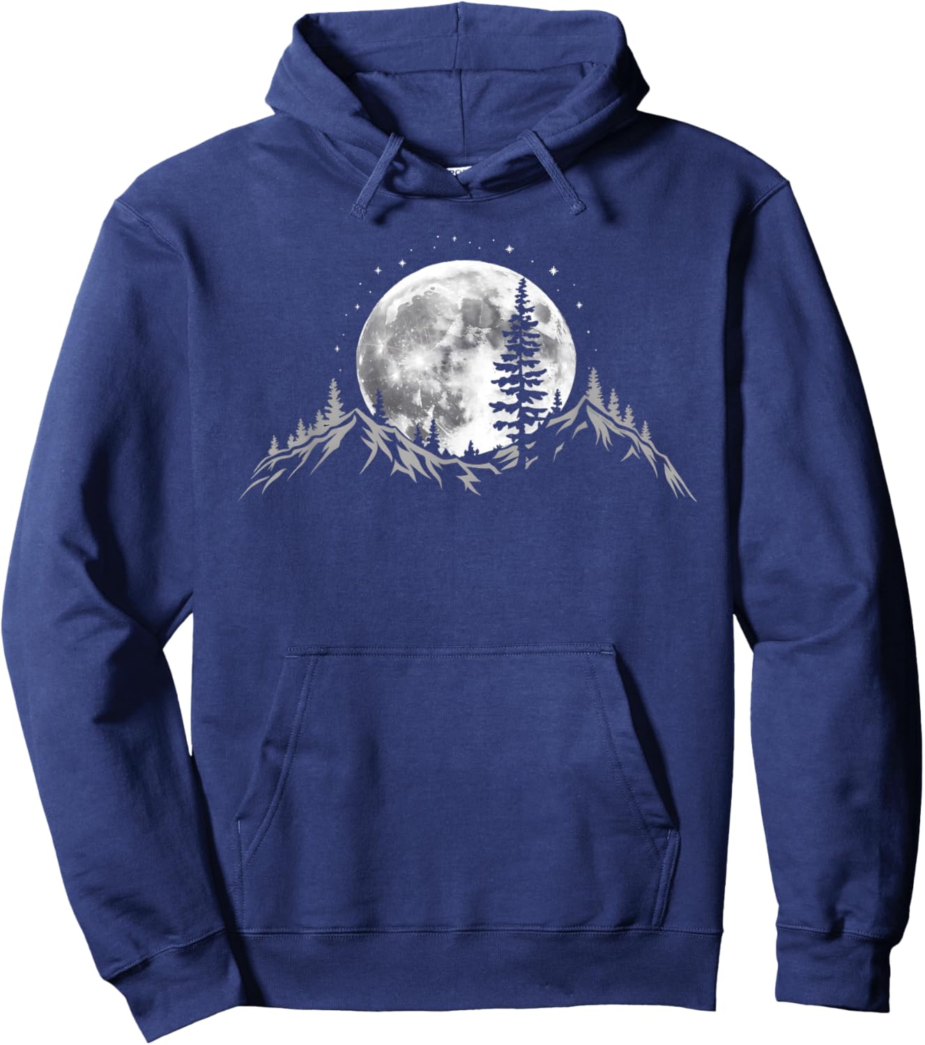 Full Moon Trees Nature Mountains Adventure Outdoor Forest Hoodie - Hoodie | Navy