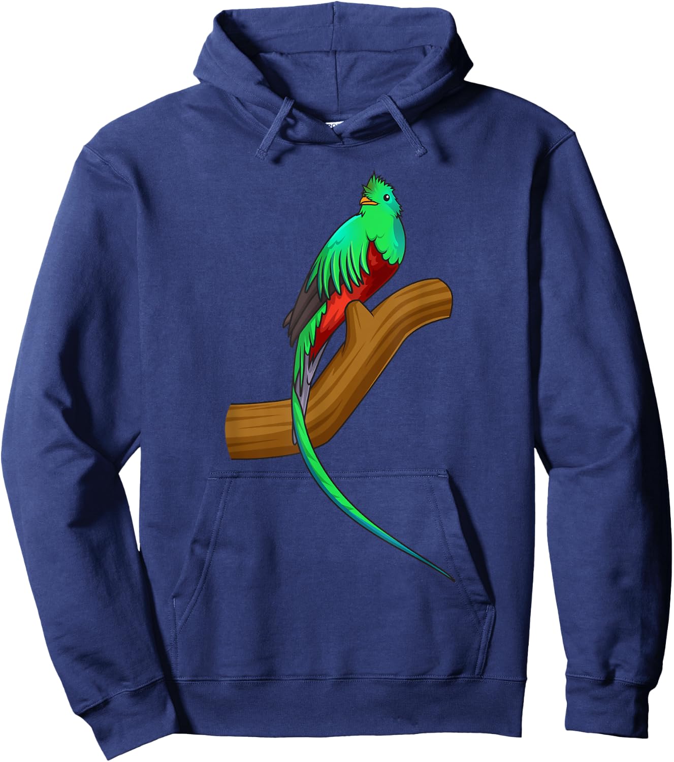 Resplendent Quetzal sitting on a Tree Branch Cute Beautiful Hoodie - Hoodie | Navy