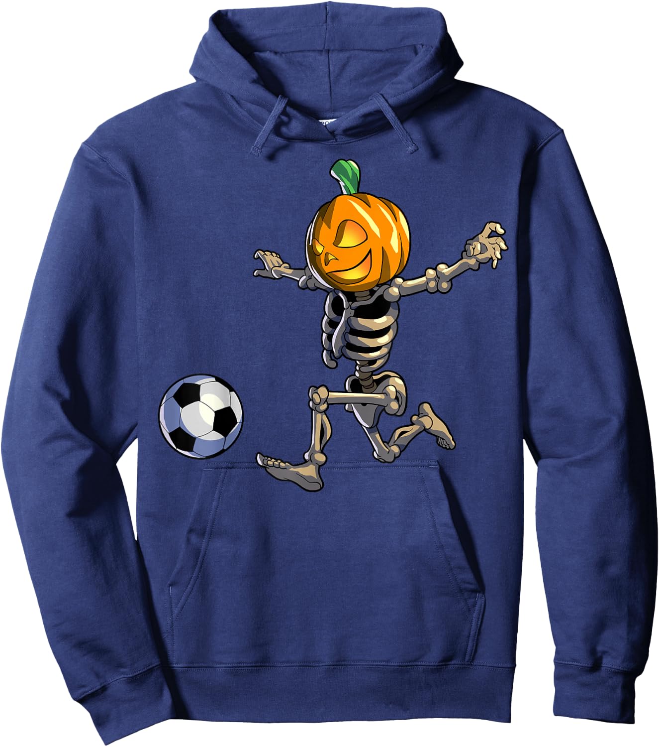 Soccer Skeleton Halloween Men Boys Soccer Halloween Hoodie - Hoodie | Navy