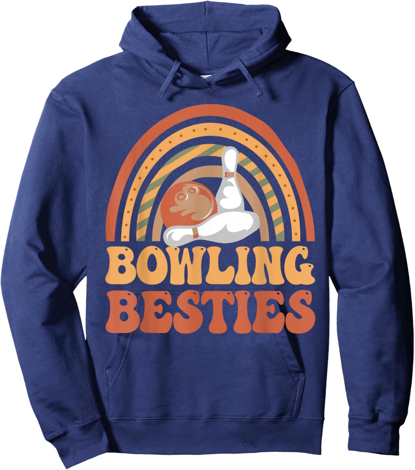 Bowling Besties BFF Best Friends Bestie Hoodie - Hoodie | Navy