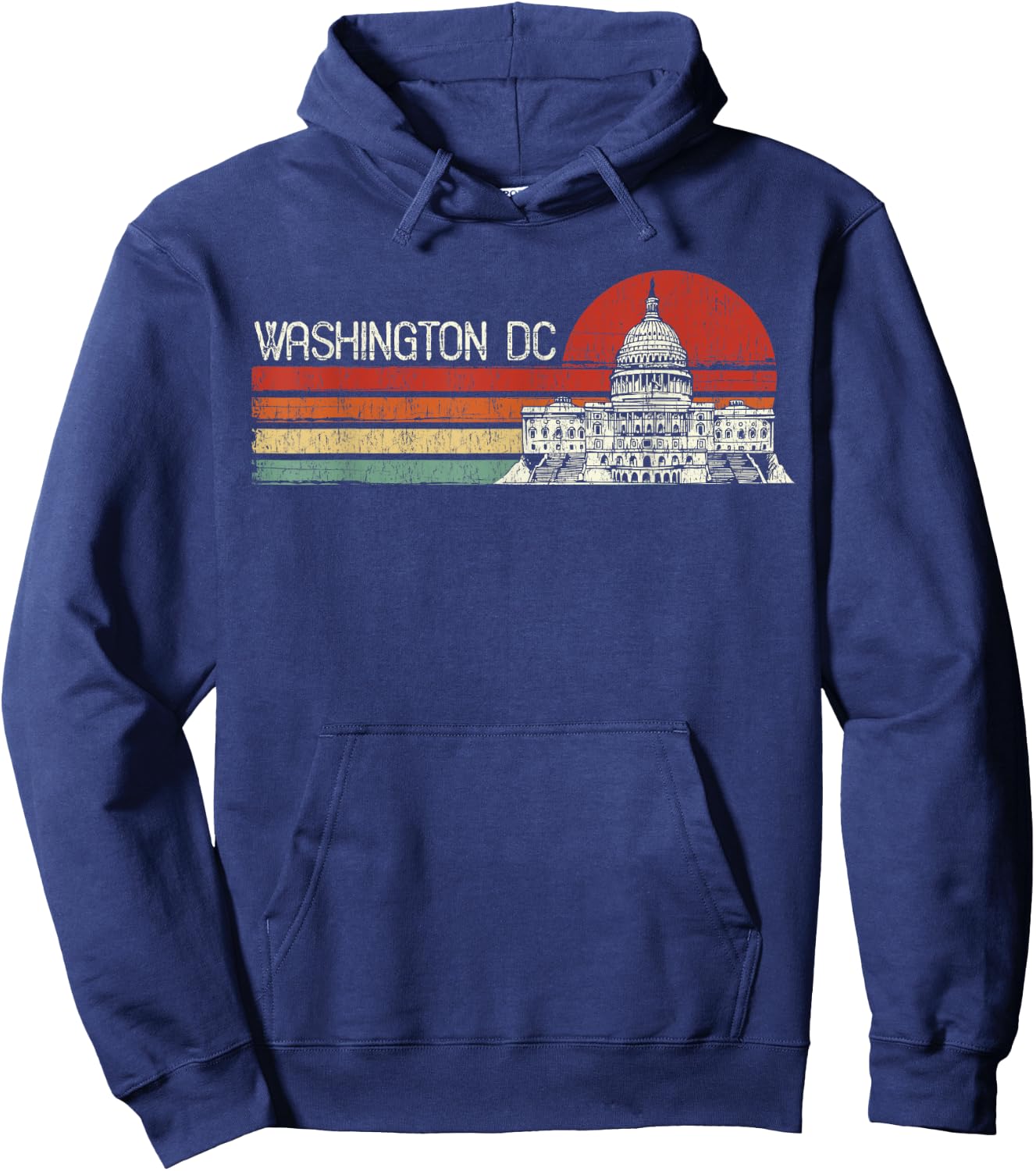 Retro Washington DC Shirt - Washington DC Capitol Hill Shirt Hoodie - Hoodie | Navy