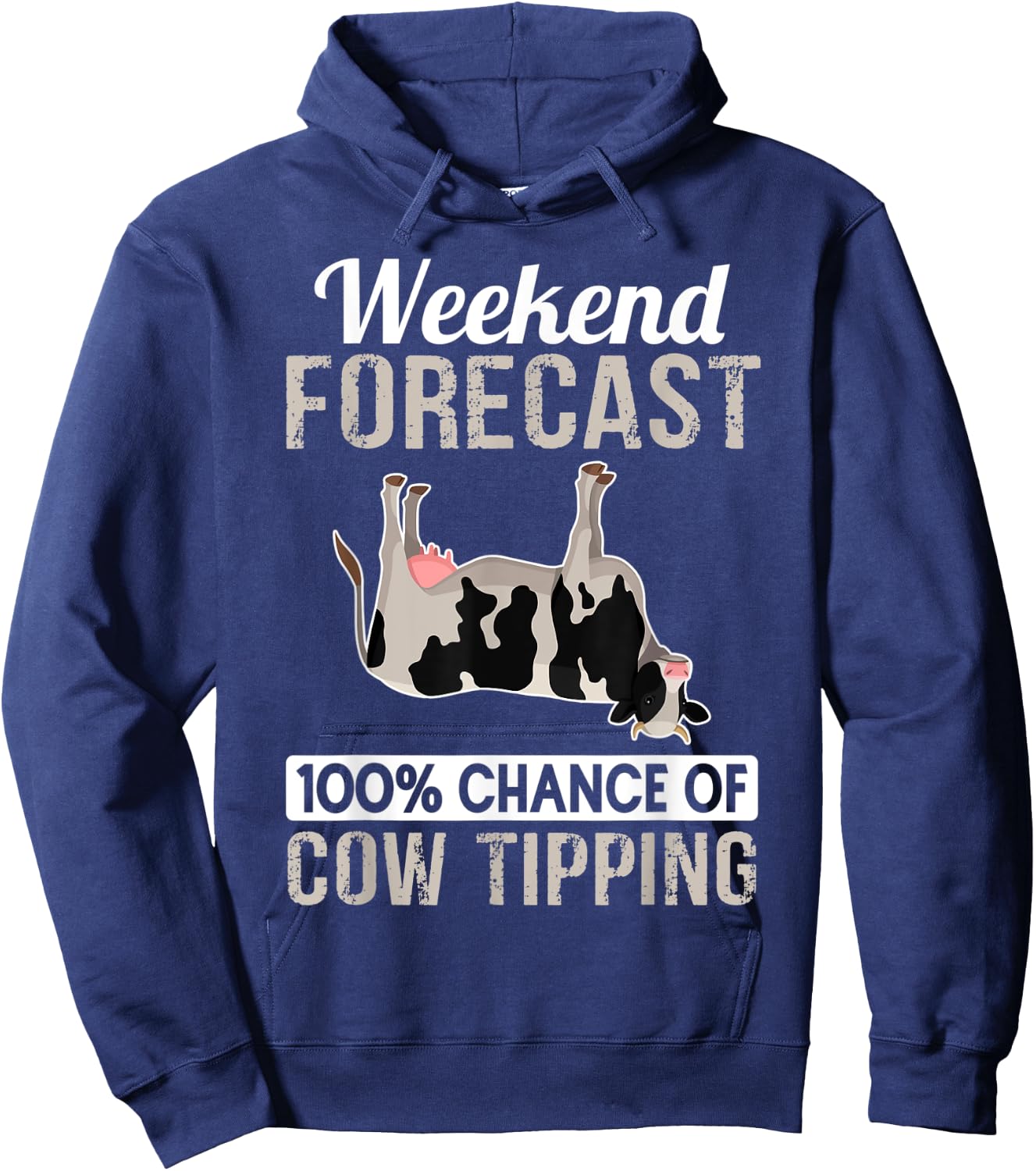 Cow Tipping Shirt - Funny Cow Tipper Weekend Forecast Hoodie - Hoodie | Navy