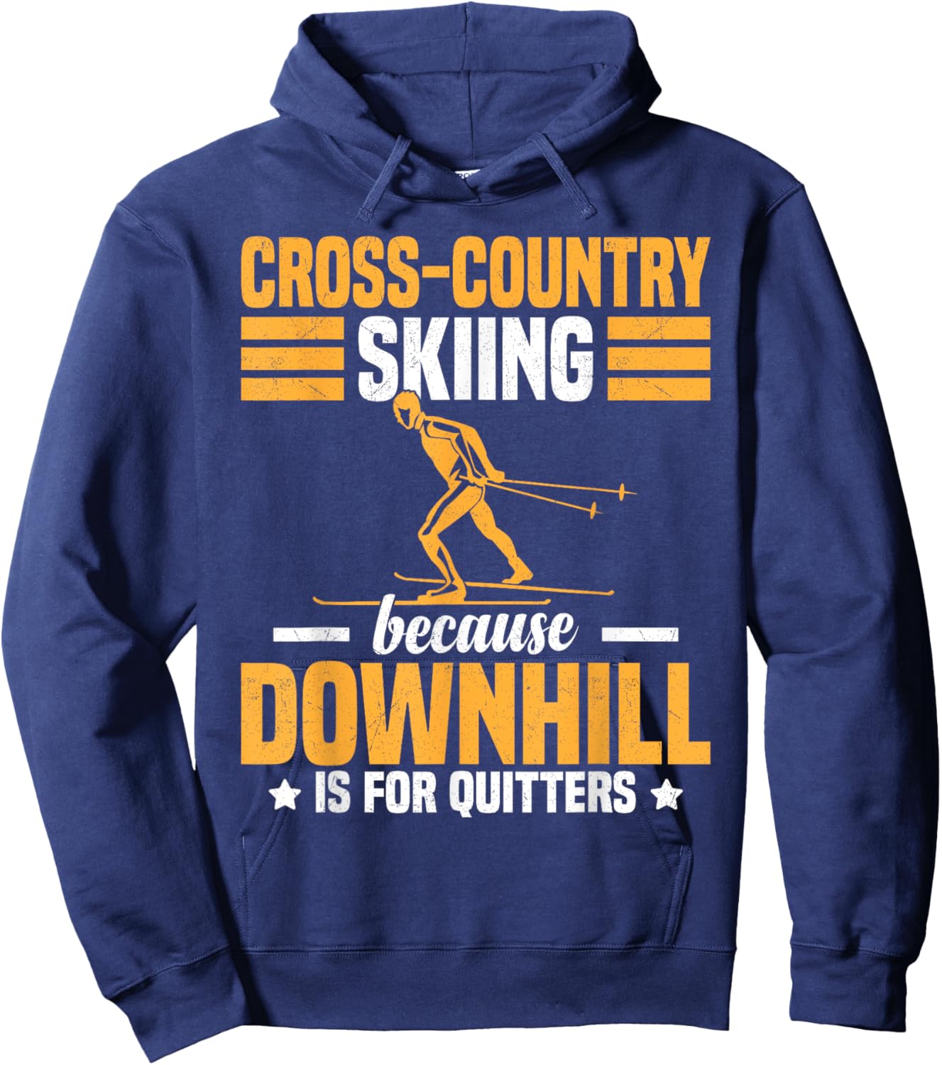 Funny Winter Sport Snow Cross-Country Skiing appearel Hoodie - Hoodie | Navy